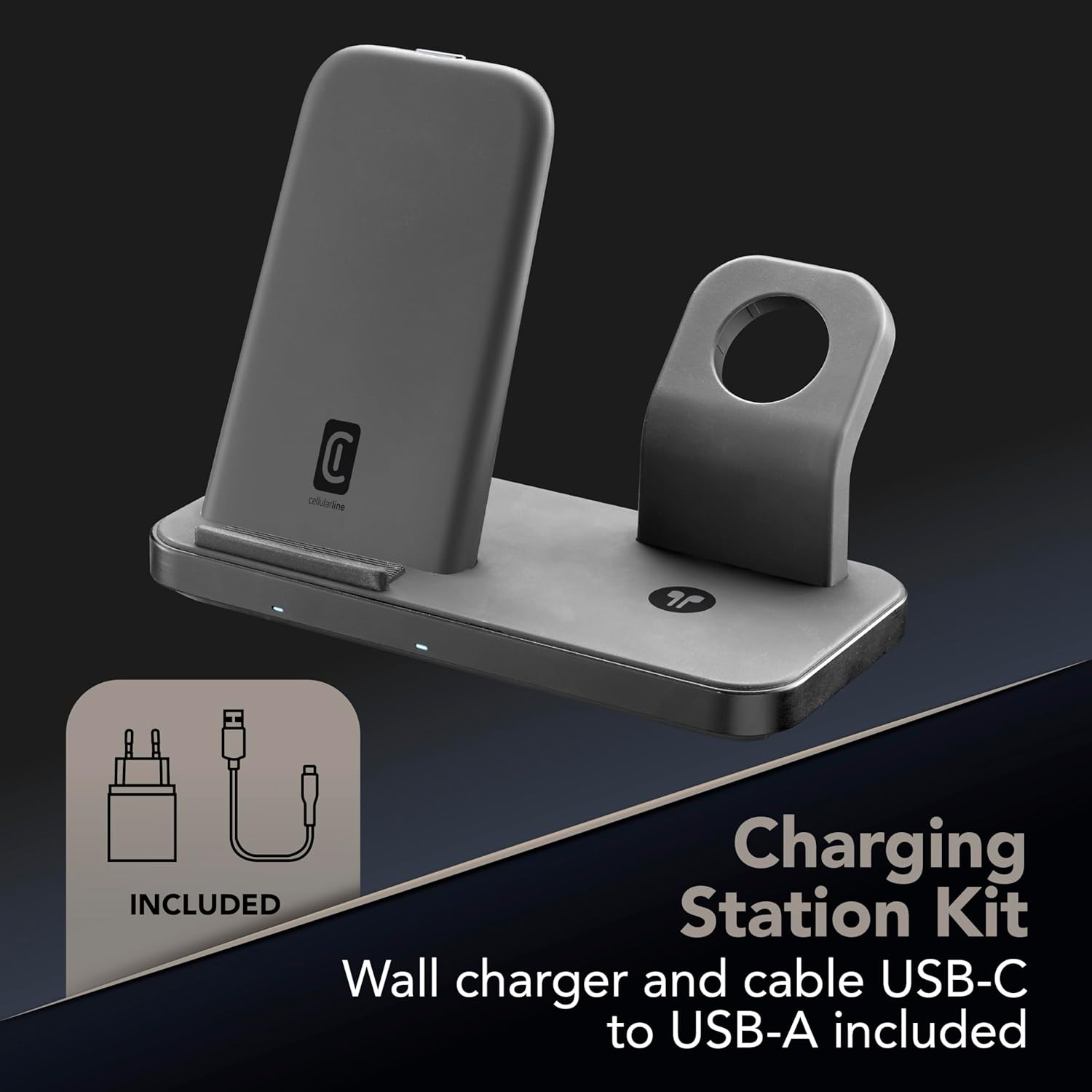 Thumbnail 5 de Cellularline TRIO WIRELESS CHARGER 3 in 1 con MagSafe per iPhone, Apple Watch e AirPods (nero)