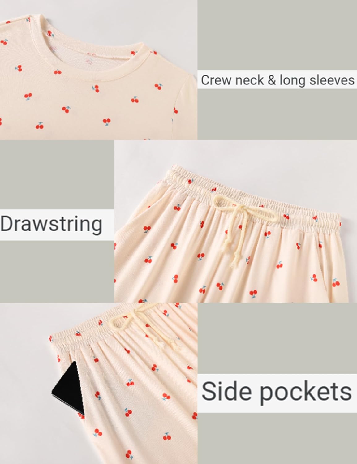 Thumbnail 3 de Rapbin Schlafanzug Damen Lang Pyjama Set