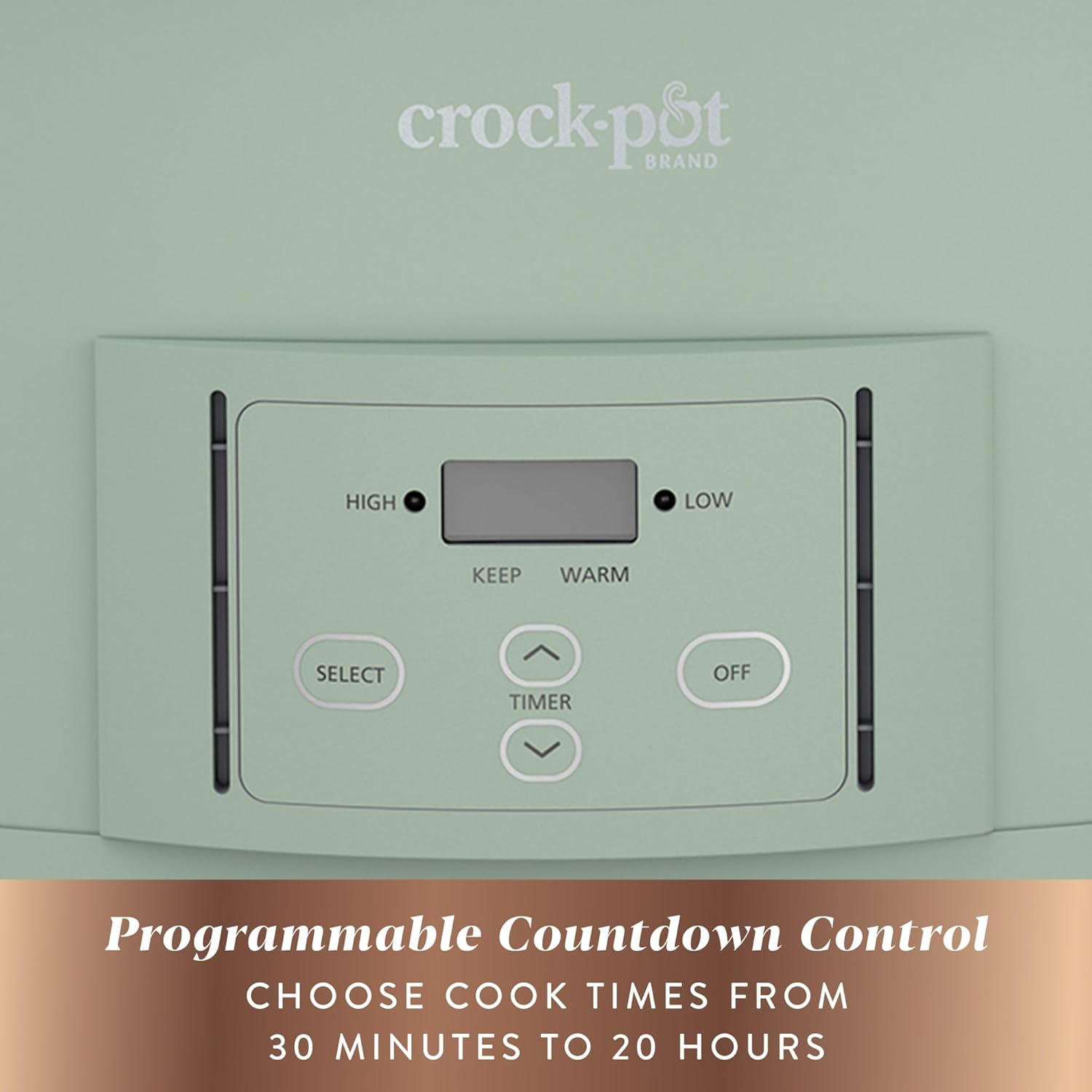 Detalle de Crock-Pot Design Series 7-Quart Programmable Slow Cooker, Desert Sage Green