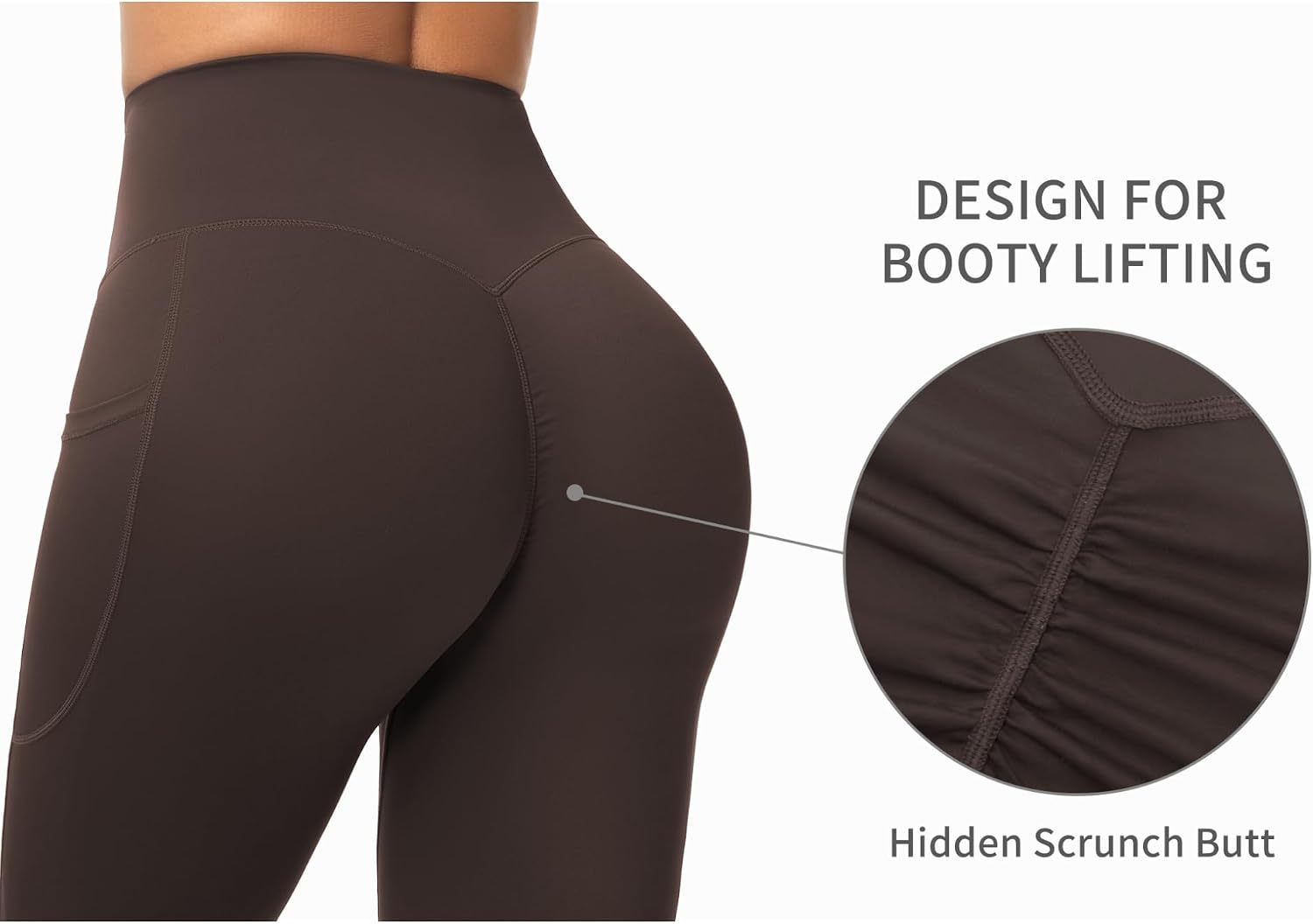 Thumbnail 3 de THE GYM PEOPLE Scrunch Butt Leggings for Women, High Waist, No Front Seam, Side Pockets