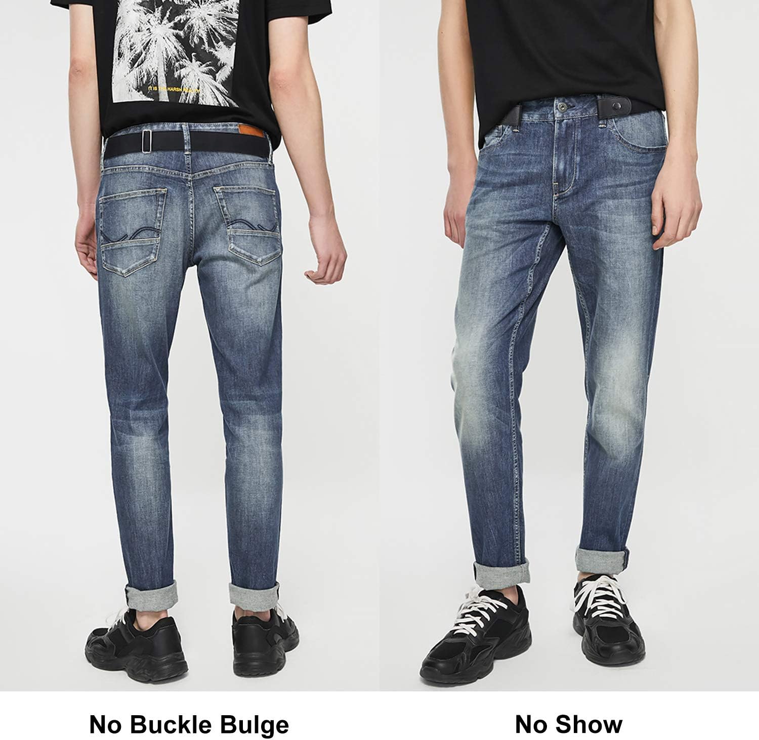 Detalle de JASGOOD No Buckle Elastic Belt – Buckle-Free, Adjustable No-Show Belt for Jeans and Pants