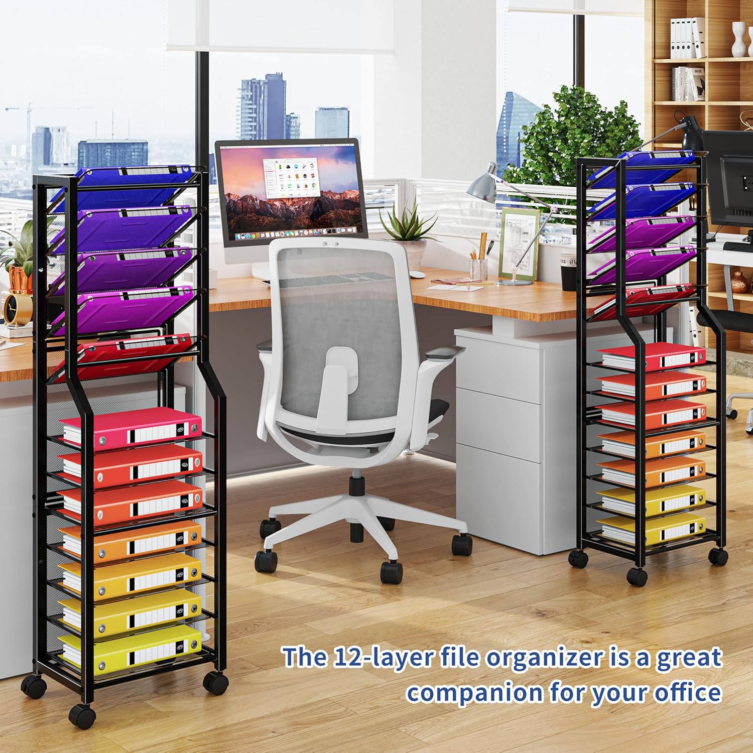 Thumbnail 5 de Simple Trending 12-Tier Rolling File Cart with Sliding Trays