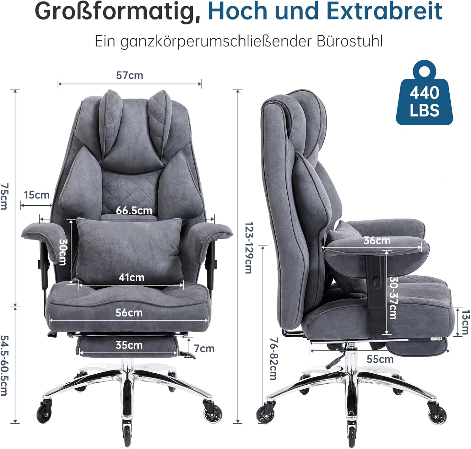 Thumbnail 2 de Asukale Ergonomischer Bürostuhl 200kg