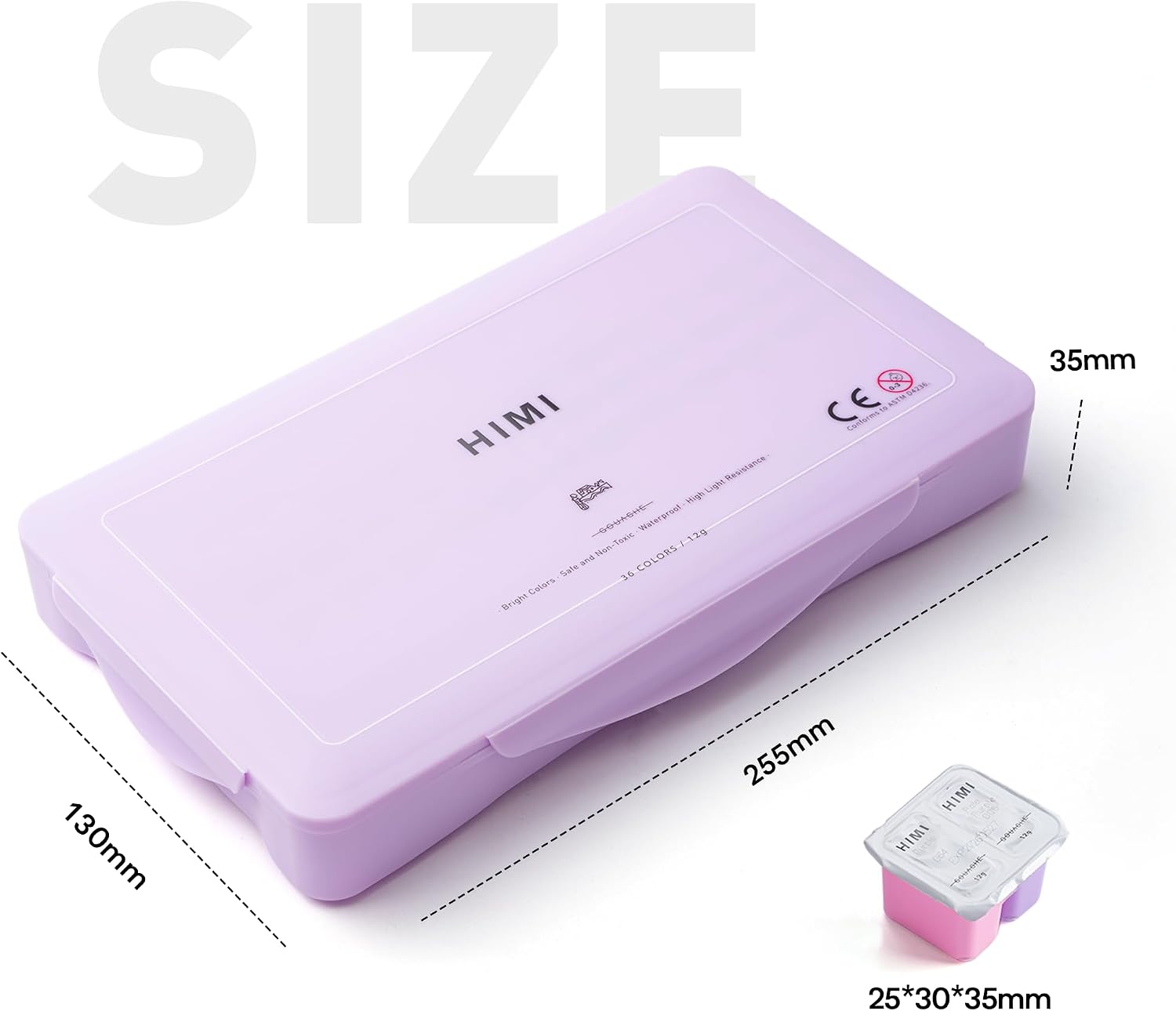 Thumbnail 2 de HIMI ツインカップ ゼリーガッシュ 36色セット、12g・絵筆3本付き パープルケース