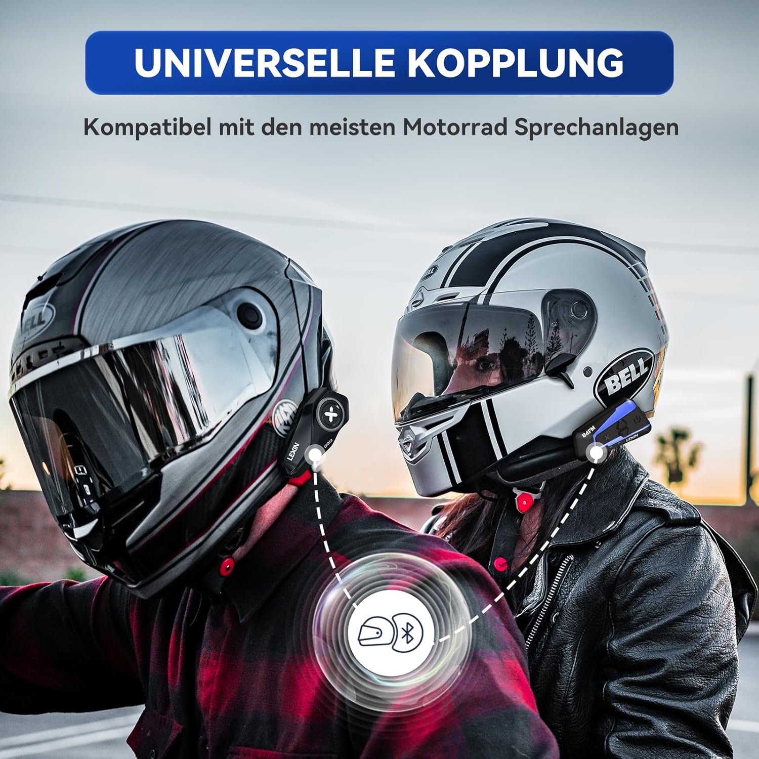 Thumbnail 5 de LEXIN G2P Motorrad Bluetooth Headset 1000m