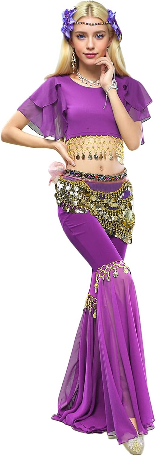 Detalle 2 de Baisdan Belly Dance Tulle Bell Bottoms 90cm