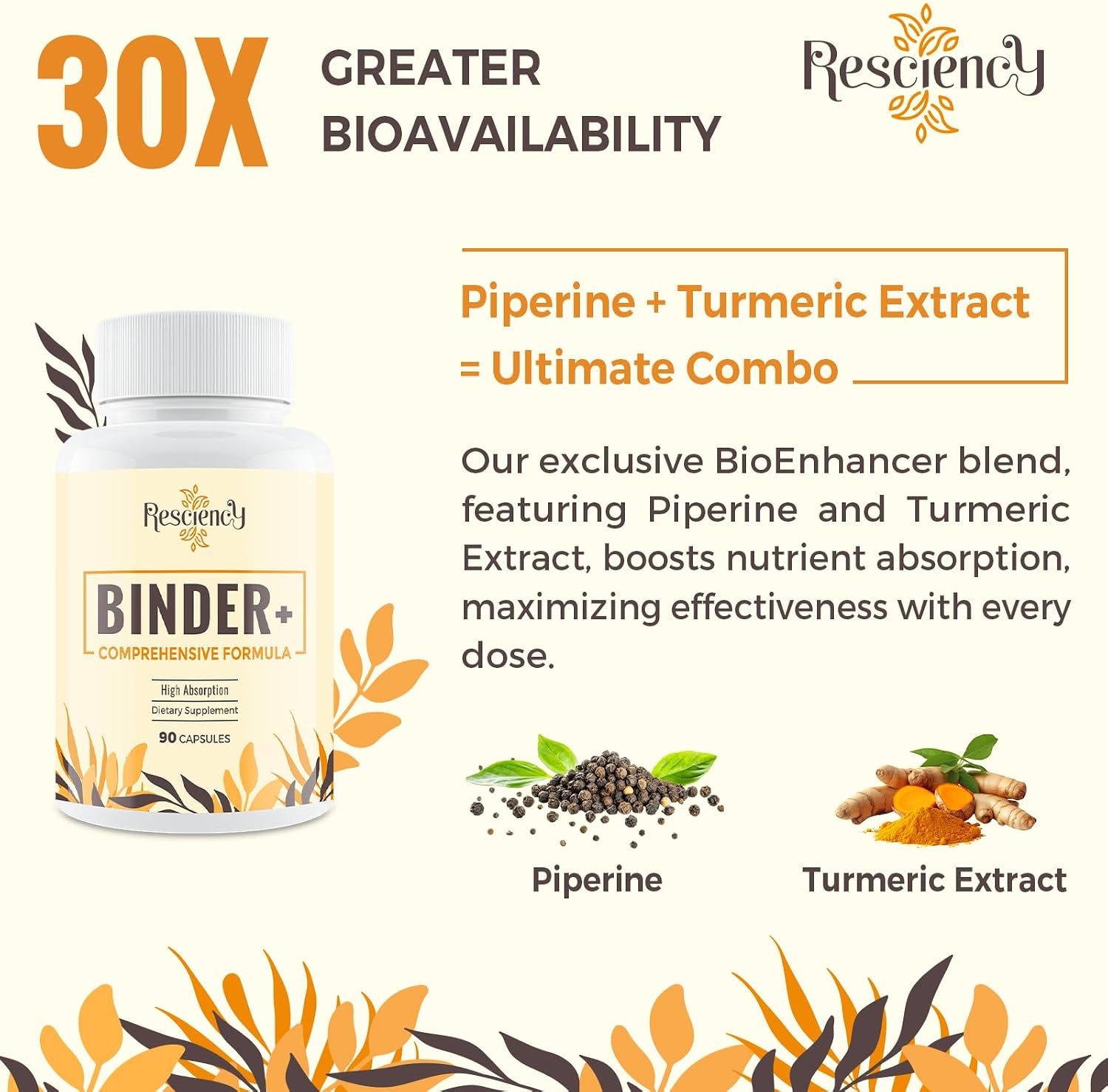 Detalle de Resciency Detox Binder Supplement, 90 Vegan Capsules