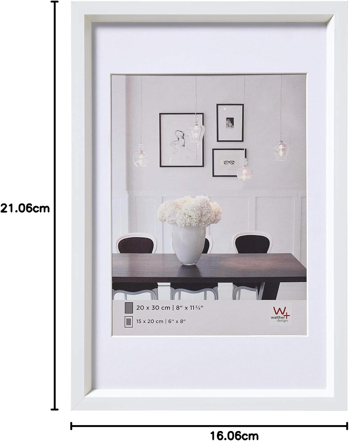 Thumbnail 1 de Walther Design Cadre photo blanc 15 x 20 cm avec passe-partout ES520W