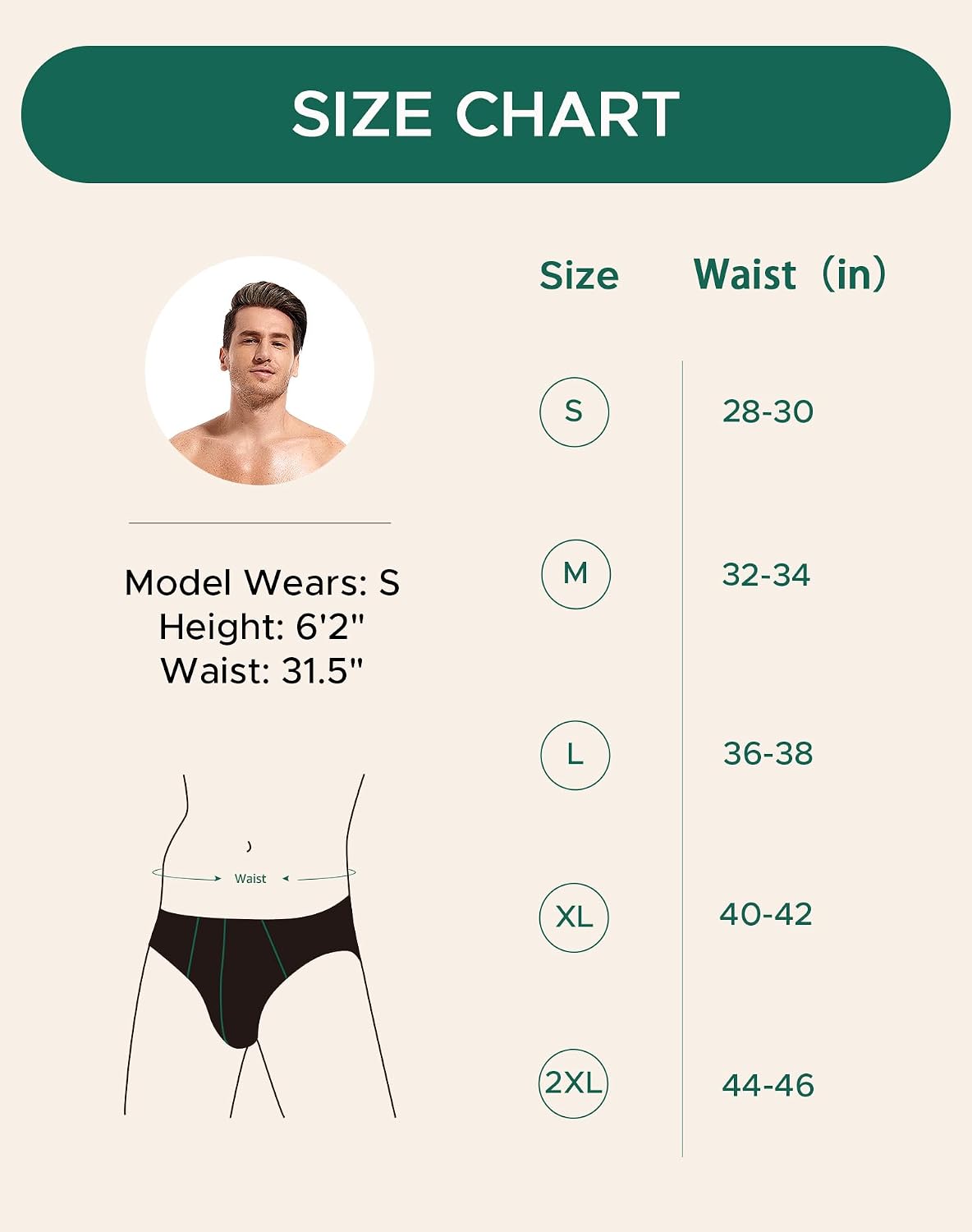 Detalle 2 de INNERSY Elderly mens briefs with fly pack of 4