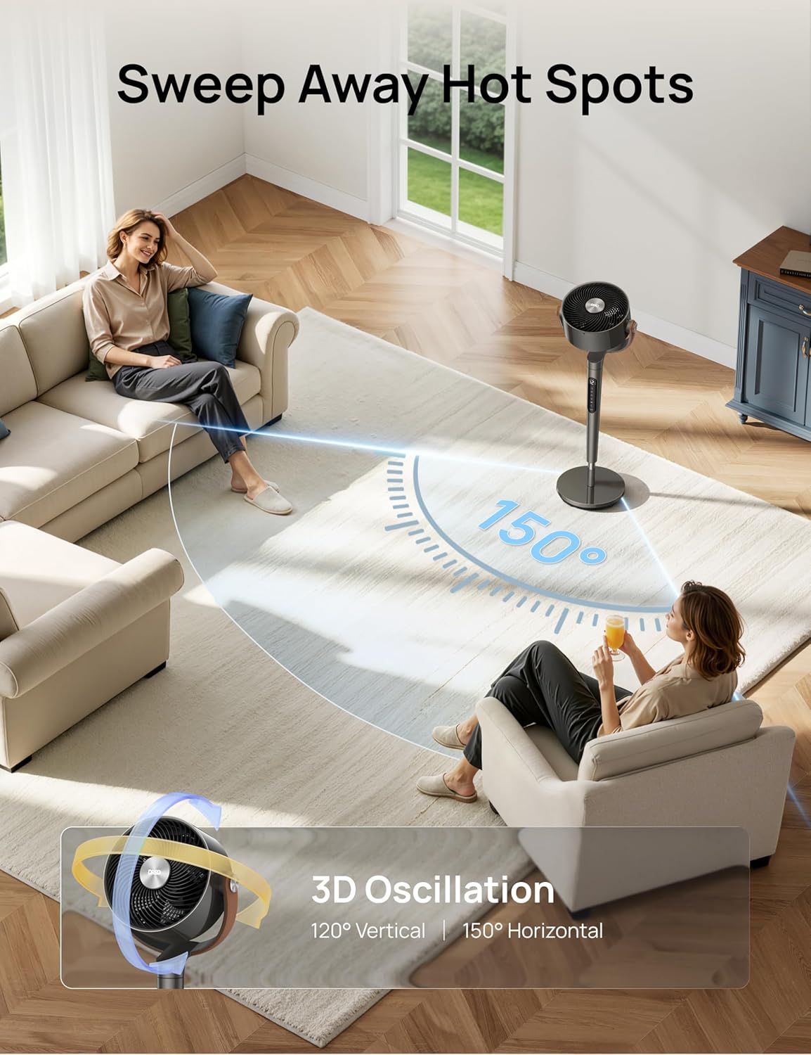 Detalle de Dreo 43 Inch Smart Standing Fan