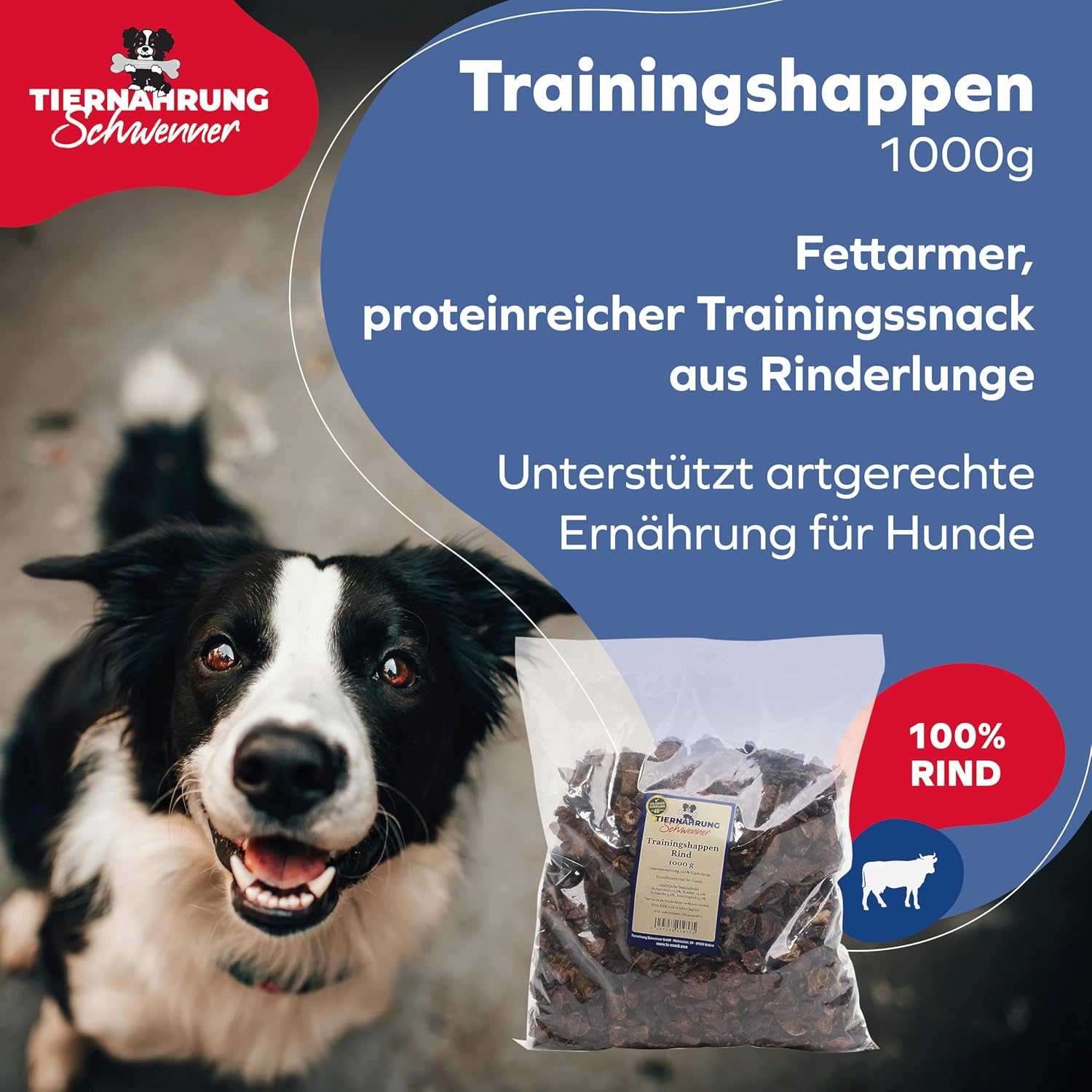 Detalle 2 de Schwenner Getrocknete Trainingshappen Rinderlunge 1000g