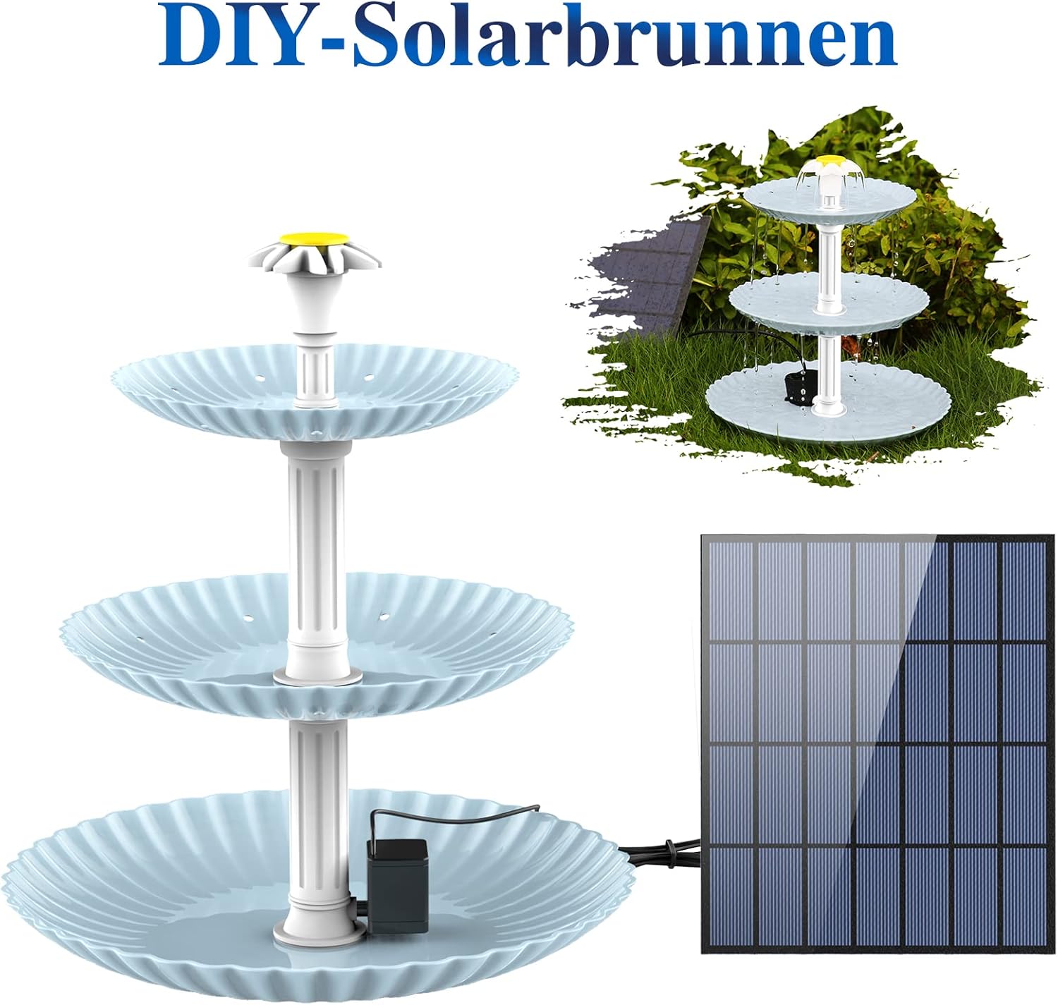 Thumbnail 1 de AISITIN DIY Solarbrunnen 3 Stufen 3,5 W