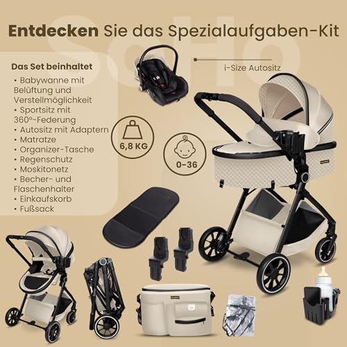 Thumbnail 1 de GaGaDumi SoHo 3 en 1: cochecito plegable ligero con capazo y silla de coche i-Size (hasta 22 kg)