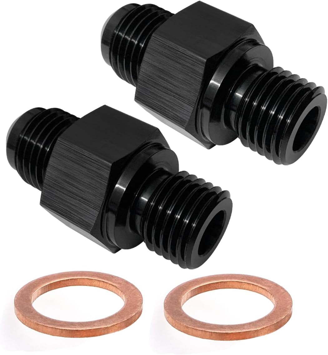 Detalle de AN6 Transmission Cooler Adapter Fittings, 6061-T6 Aluminum