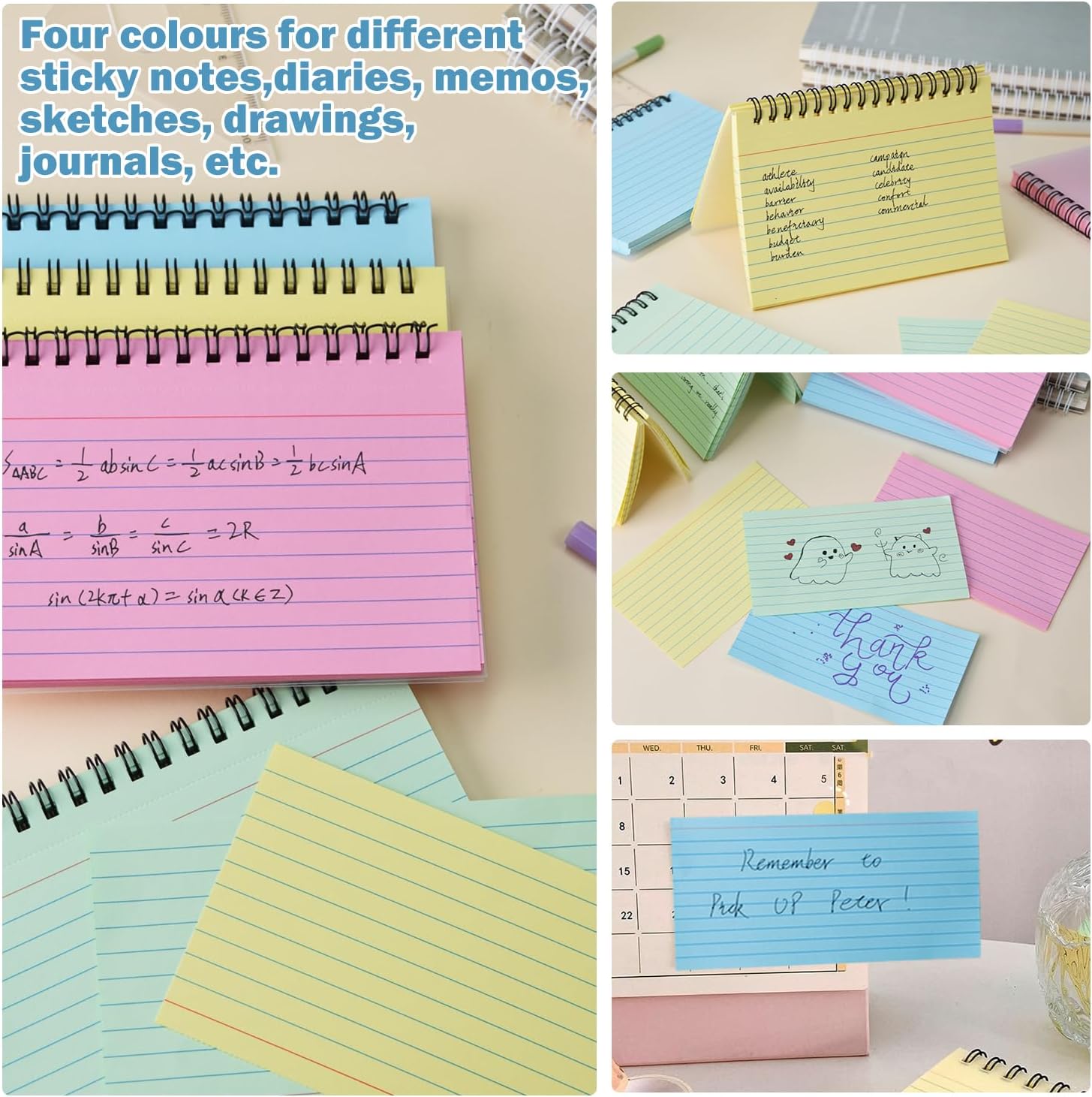 Thumbnail 3 de Vakki A6 Flash Cards (200 PCS) Revision Index Papers, spiral ruled cue notepaper