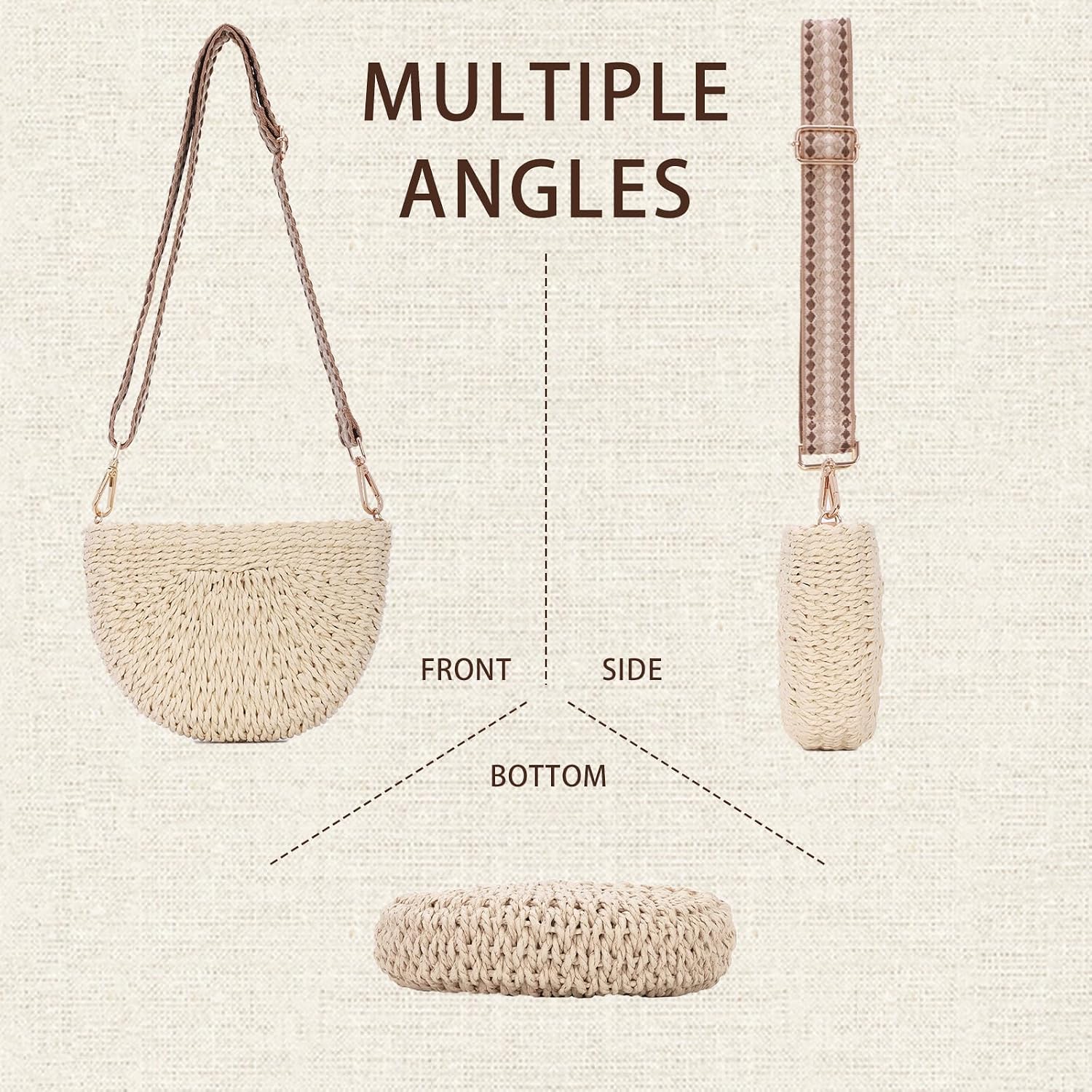 Detalle 2 de Fecialy Handmade Straw Crossbody Bag