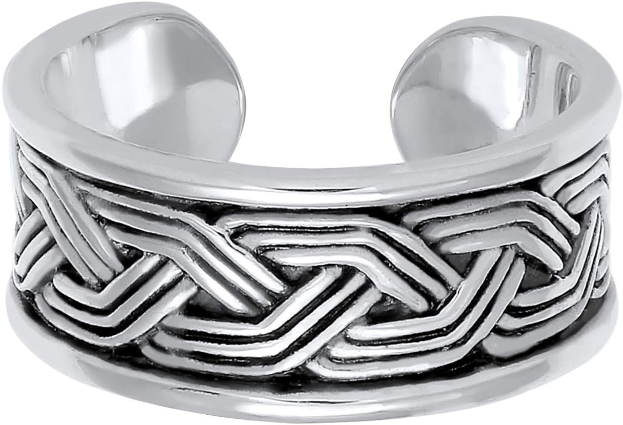 Thumbnail 1 de Kuzzoi Herrenring 10 mm offen verstellbar aus 925 Sterling Silber (Vintage Look)