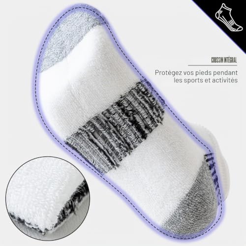 Detalle 2 de Niorasen Chaussettes de sport pour homme – 6 paires, courtes et rembourrées
