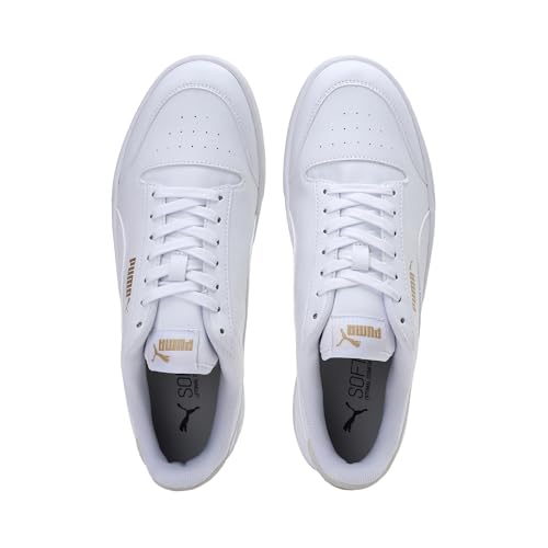 Detalle de PUMA Shuffle Sneakers Unisex – bianco/Puma Team Gold, 42,5 EU