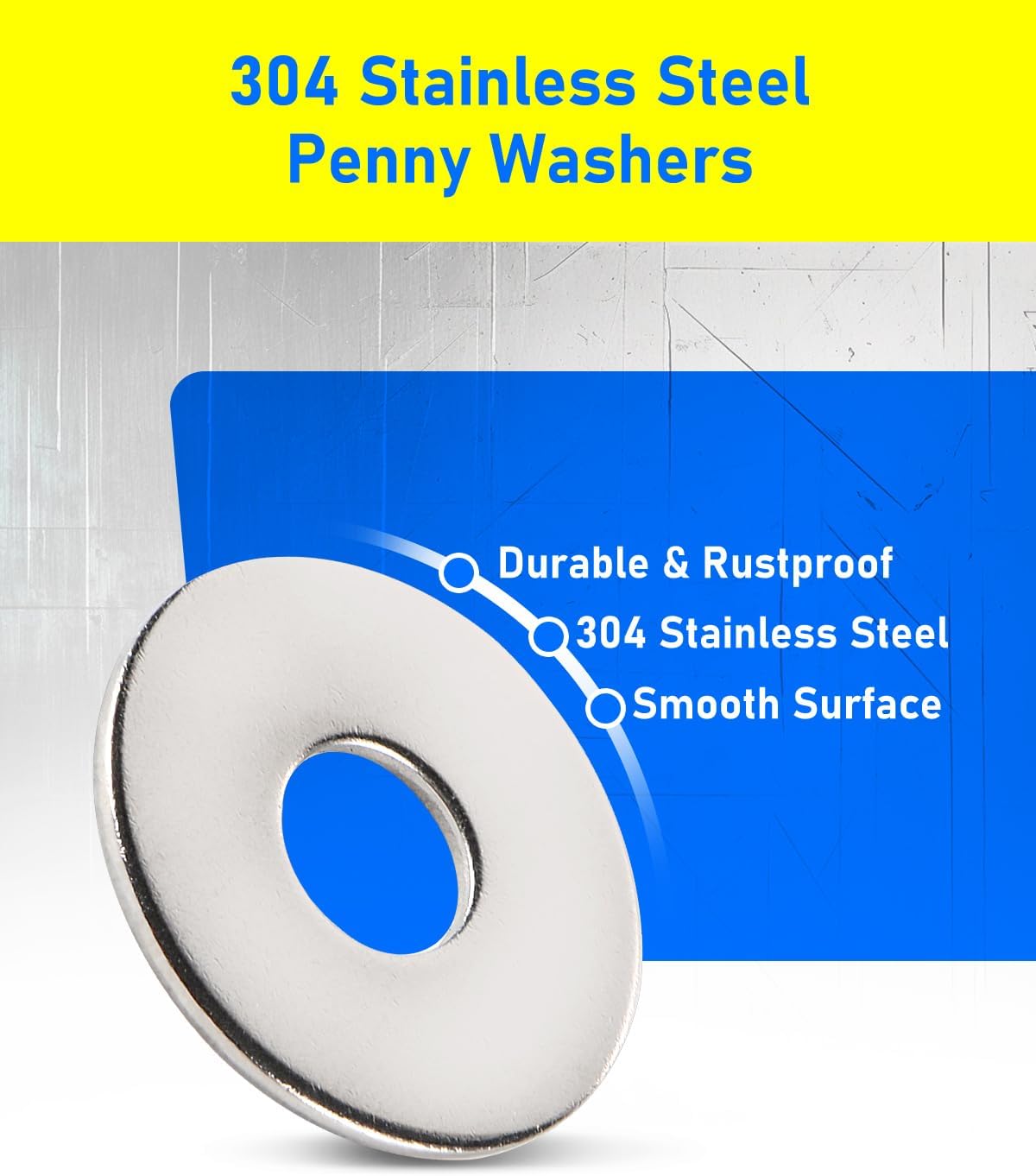 Thumbnail 2 de HOLMOL Flat Penny Washers 250 pcs — Stainless Steel