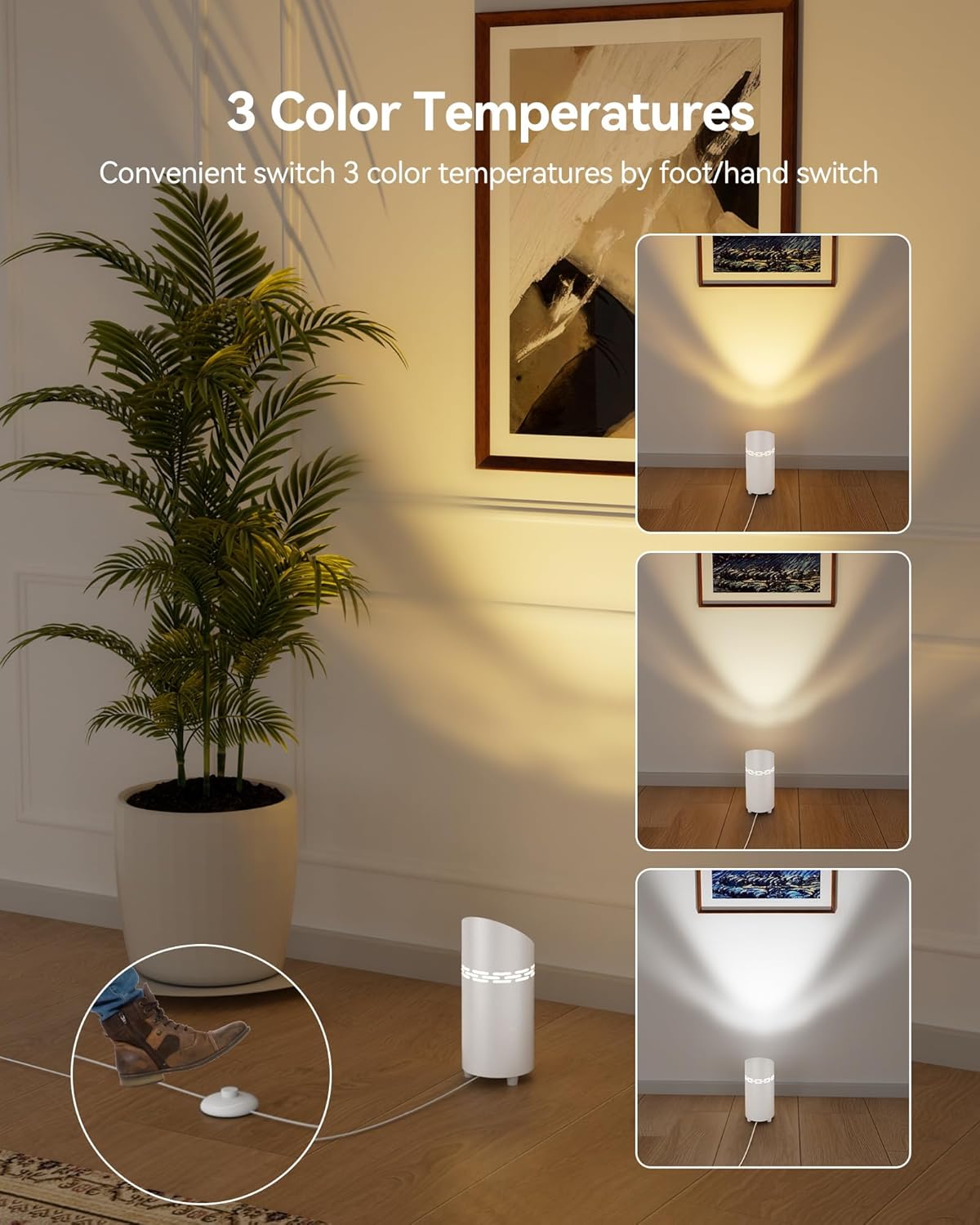 Thumbnail 2 de T-SUN LED Sol Spot 6W: lampe de sol d’intérieur sur pied avec 2 ampoules GU10 incluses