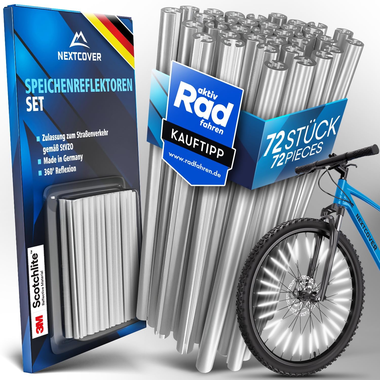 Detalle de Nextcover Speichenreflektoren Fahrrad 360° Sichtbarkeit