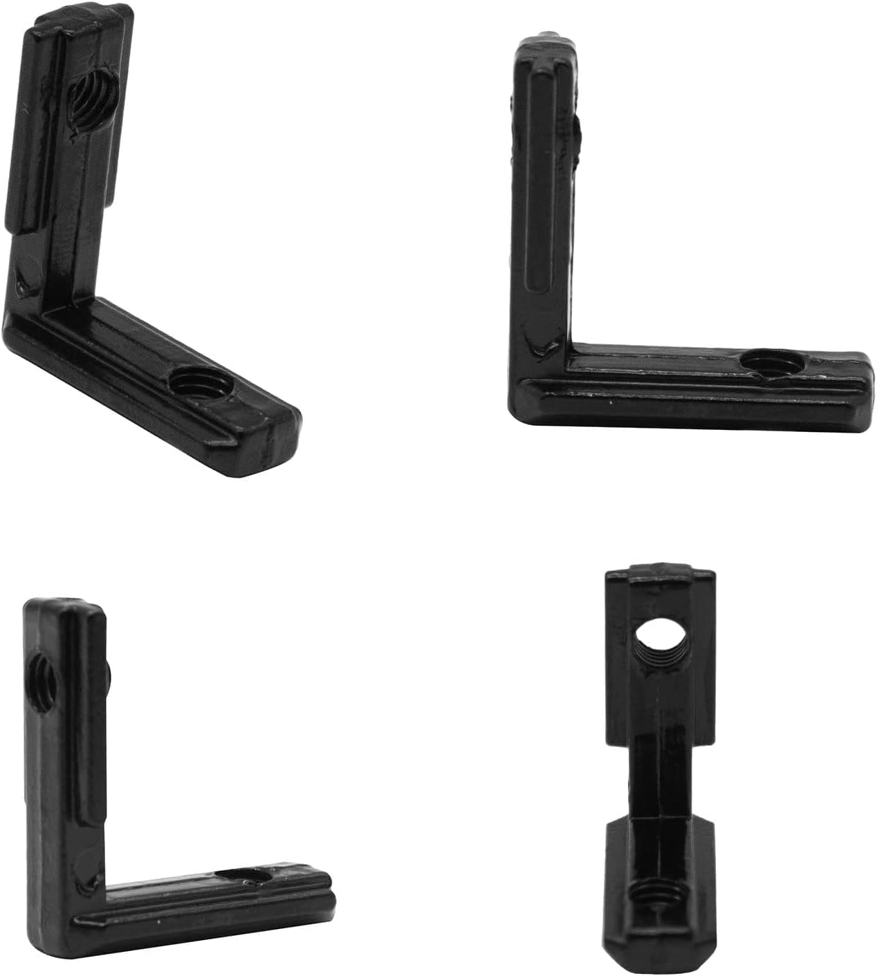 Detalle de iMetrx L‑Form 90° Innenwinkel für 20x20 Aluminiumprofil, 26 Stück Schwarz (V‑Typ/T‑Typ)