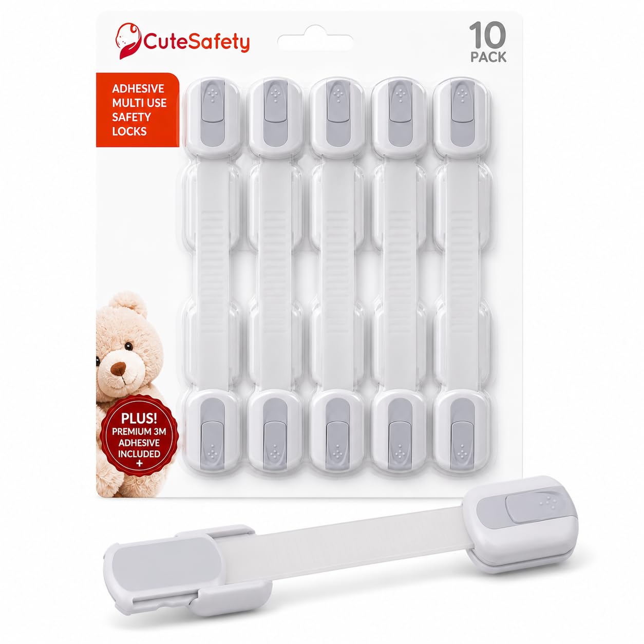 Detalle de CUTESAFETY Cabinet Locks 10-Pack