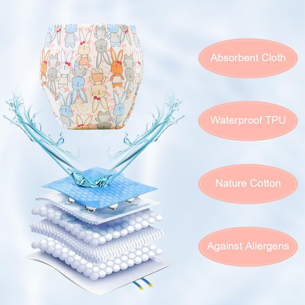 Thumbnail 5 de Aolso Potty Training Pants – 10Pcs Reusable Cotton Training Pants for Toddlers (Girls) – 110 Size