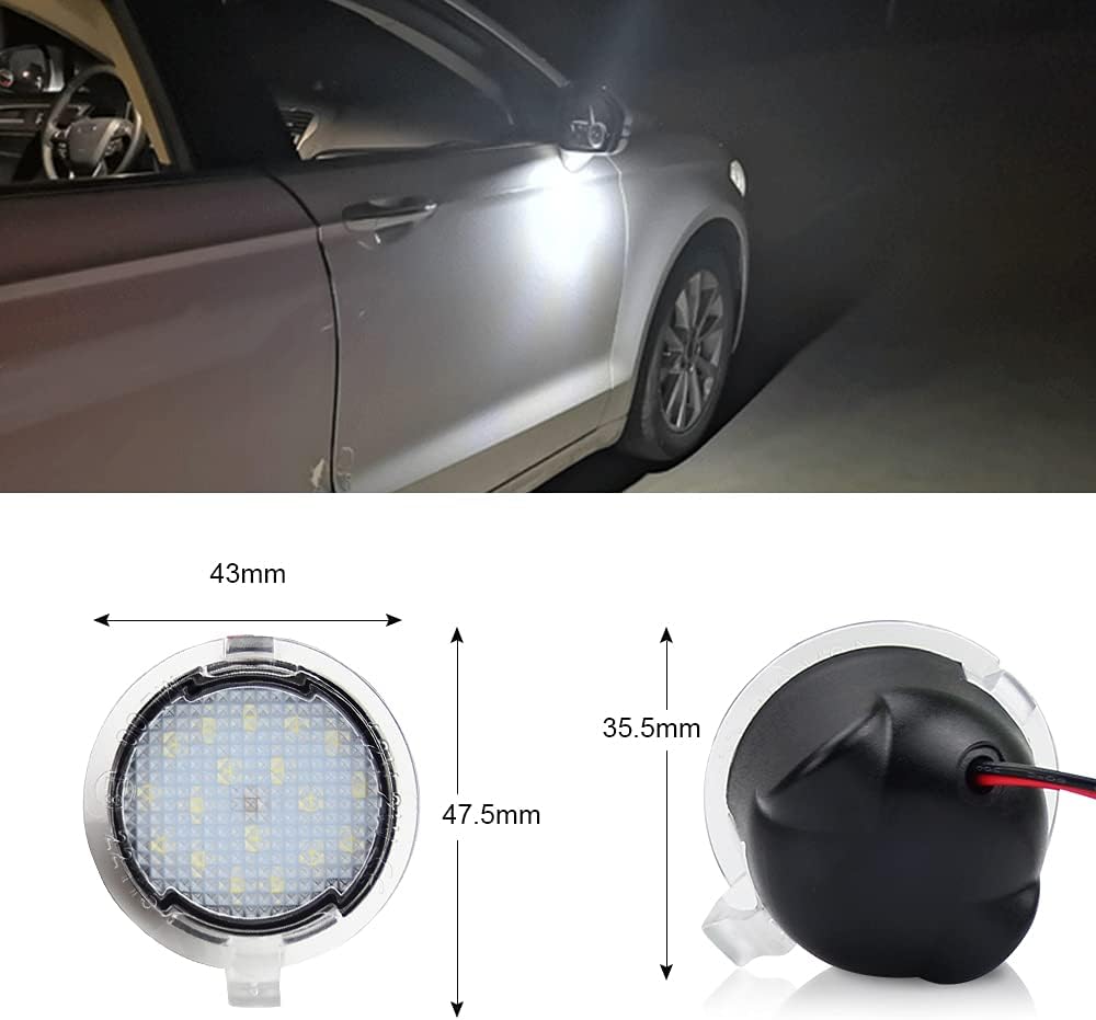 Detalle 2 de Kit Luci LED di Cortesia Sotto Specchietto Retrovisore per Ford e Lincoln