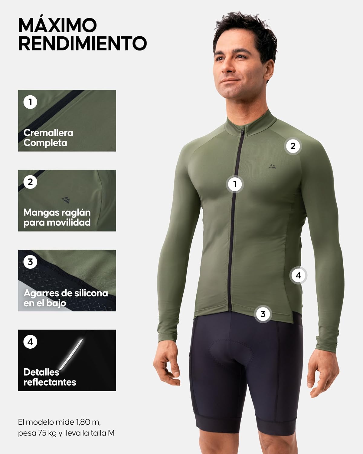 Detalle 2 de DANISH ENDURANCE Maillot ciclismo hombre manga larga