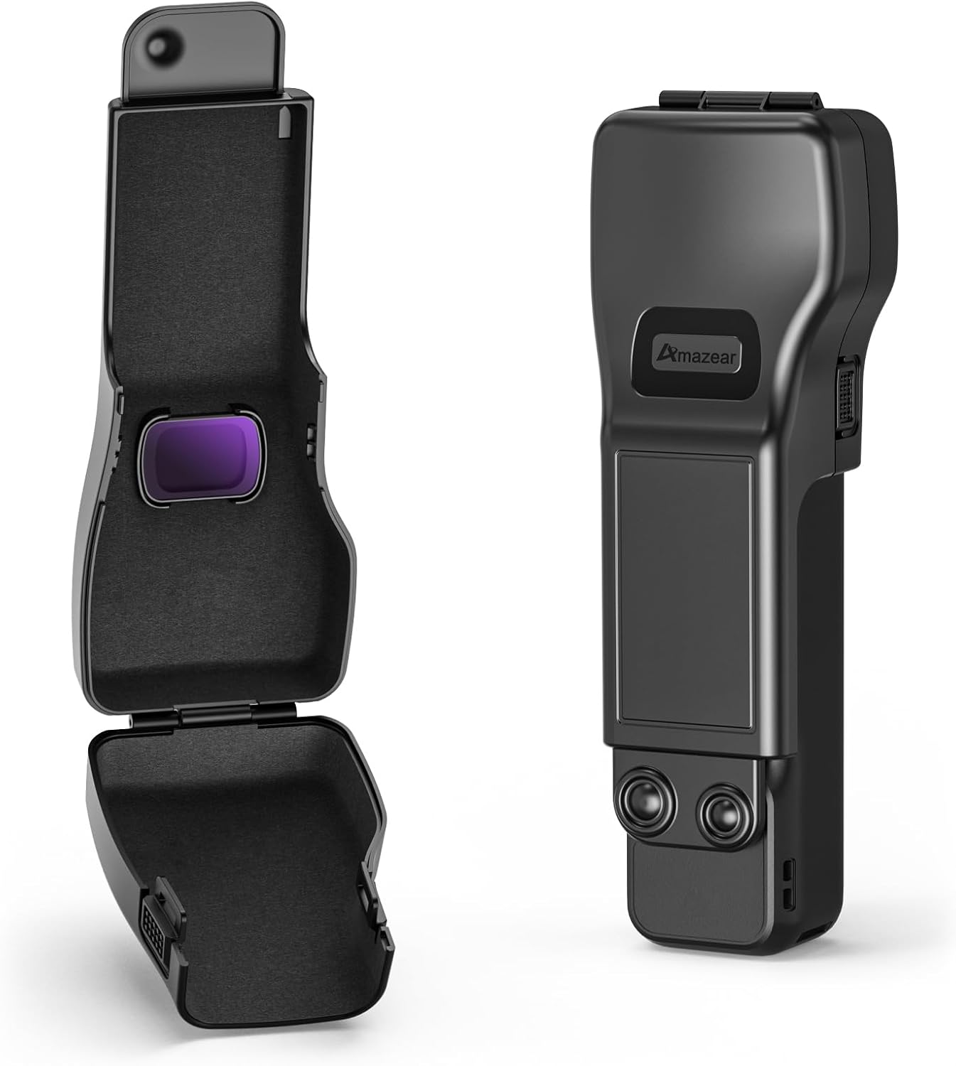 AMAZEAR custodia protettiva rigida con copriobiettivo per DJI Osmo Pocket 3 (accessori), compatta e ad apertura/chiusura rapida, nero