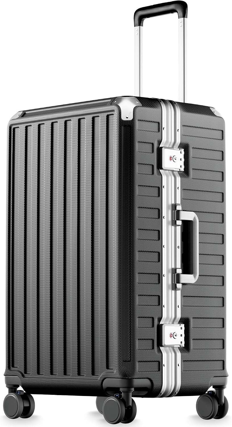 Detalle de LUGGEX ZX-Core 24-Inch Zipperless Checked Suitcase, 75L, 100% PC Shell