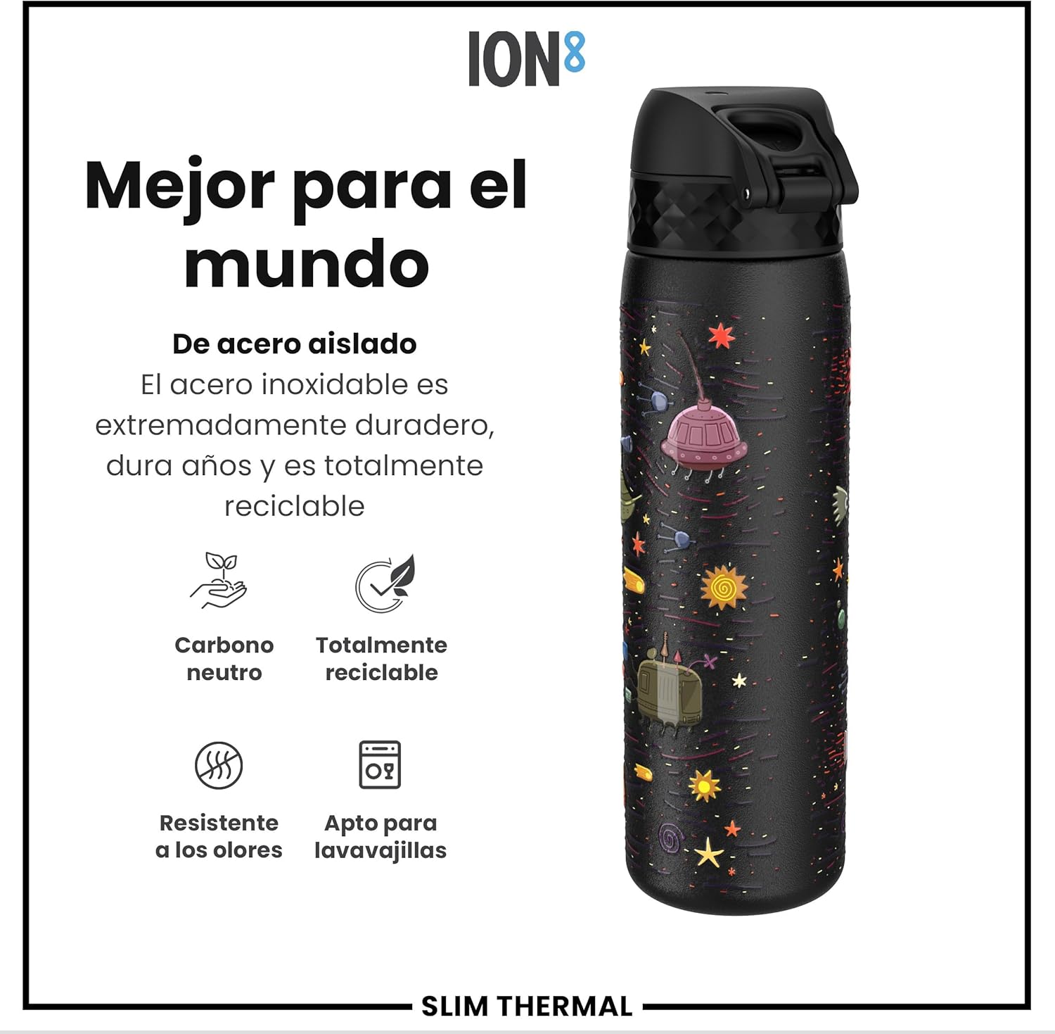 Thumbnail 4 de ion8 Botella de Agua Inox 600ml 💧 Sin Aislamiento y Segura