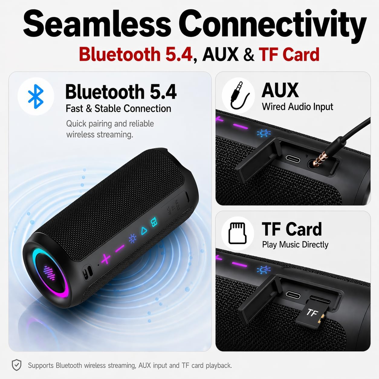 Thumbnail 4 de Cassa Bluetooth Portatile Potente 25W con Bluetooth 5.4, IPX7 e TWS (fino a 24 ore) + RGB