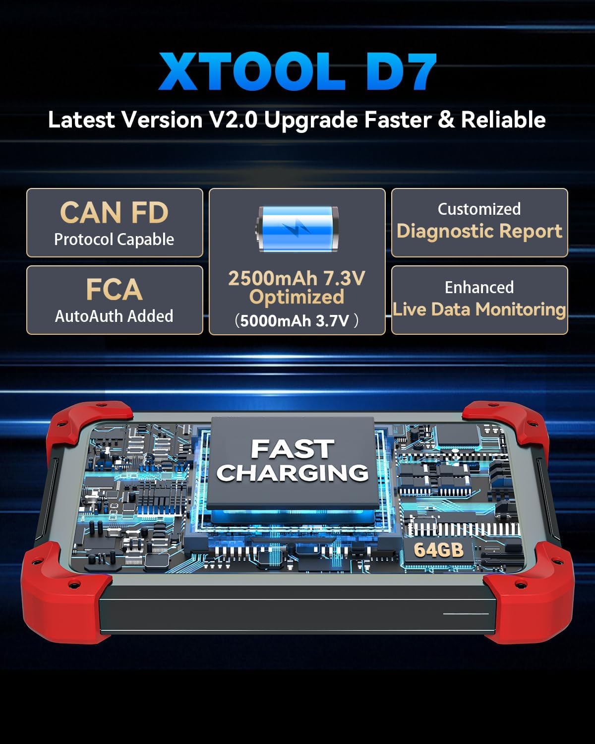 Thumbnail 2 de XTOOL D7 OBD2 Bidirectional Scanner, V2.0