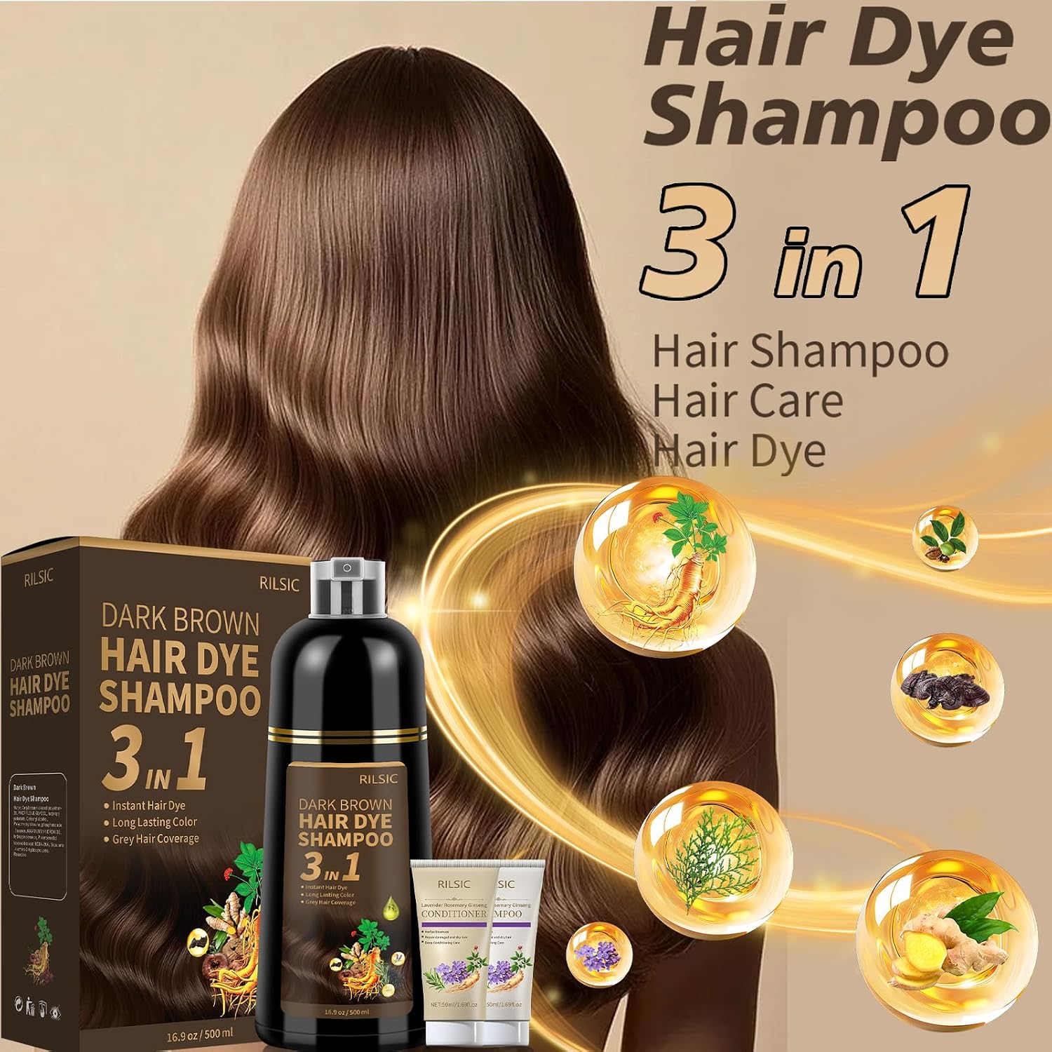 Thumbnail 2 de RILSIC Shampoo Colorante Castano Scuro 600 ml