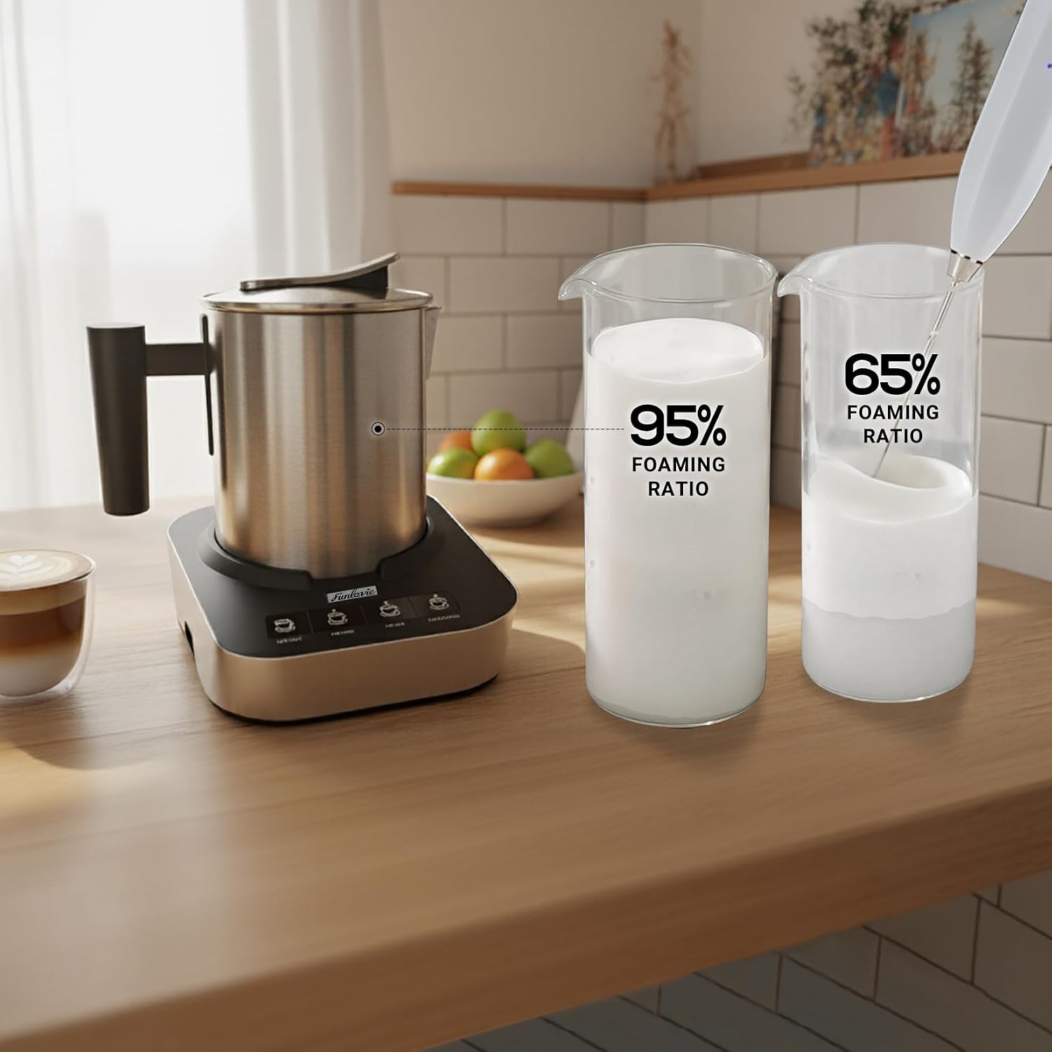 Detalle de FUNLAVIE Electric Milk Frother 400ml