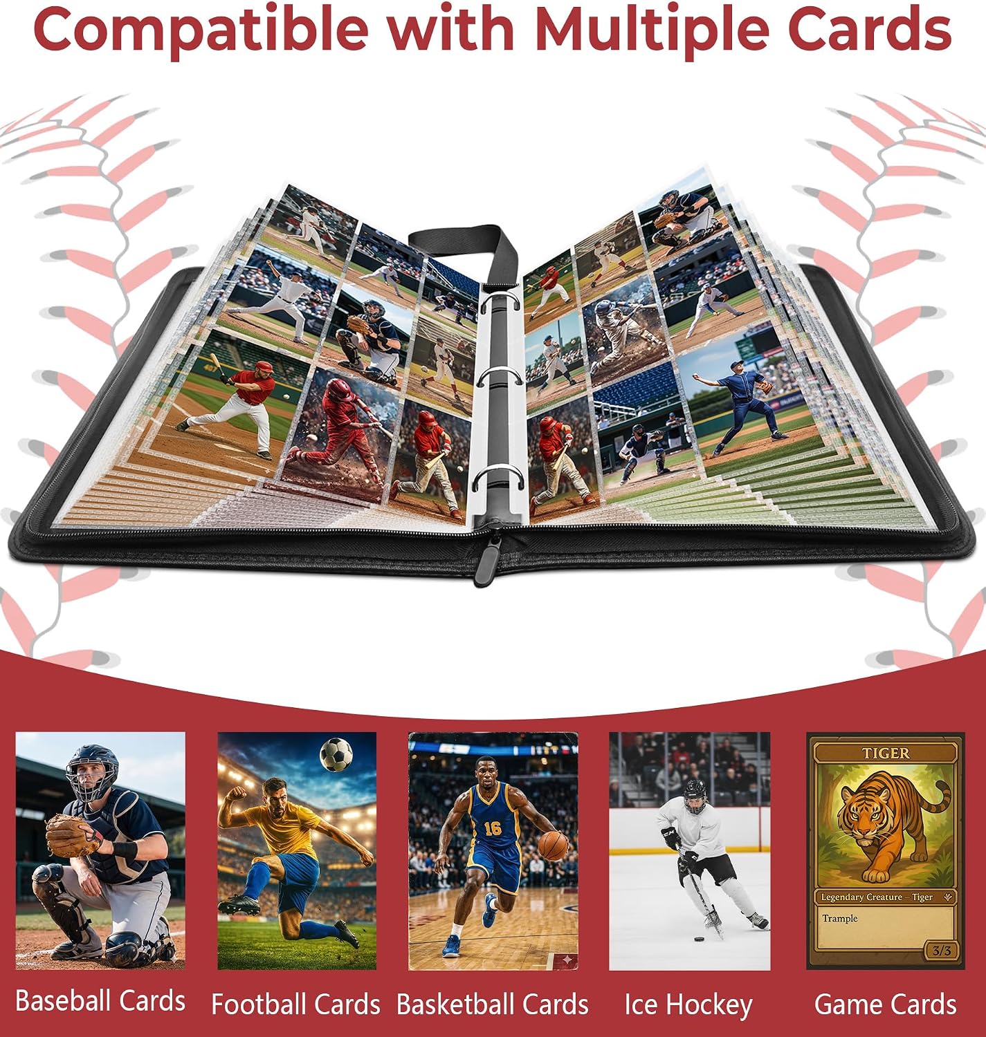 Thumbnail 4 de Baseball card binder with 50 sleeves