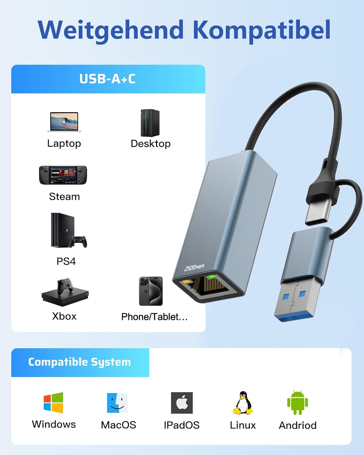 Thumbnail 5 de Omivine 2.5G USB-C LAN Adapter