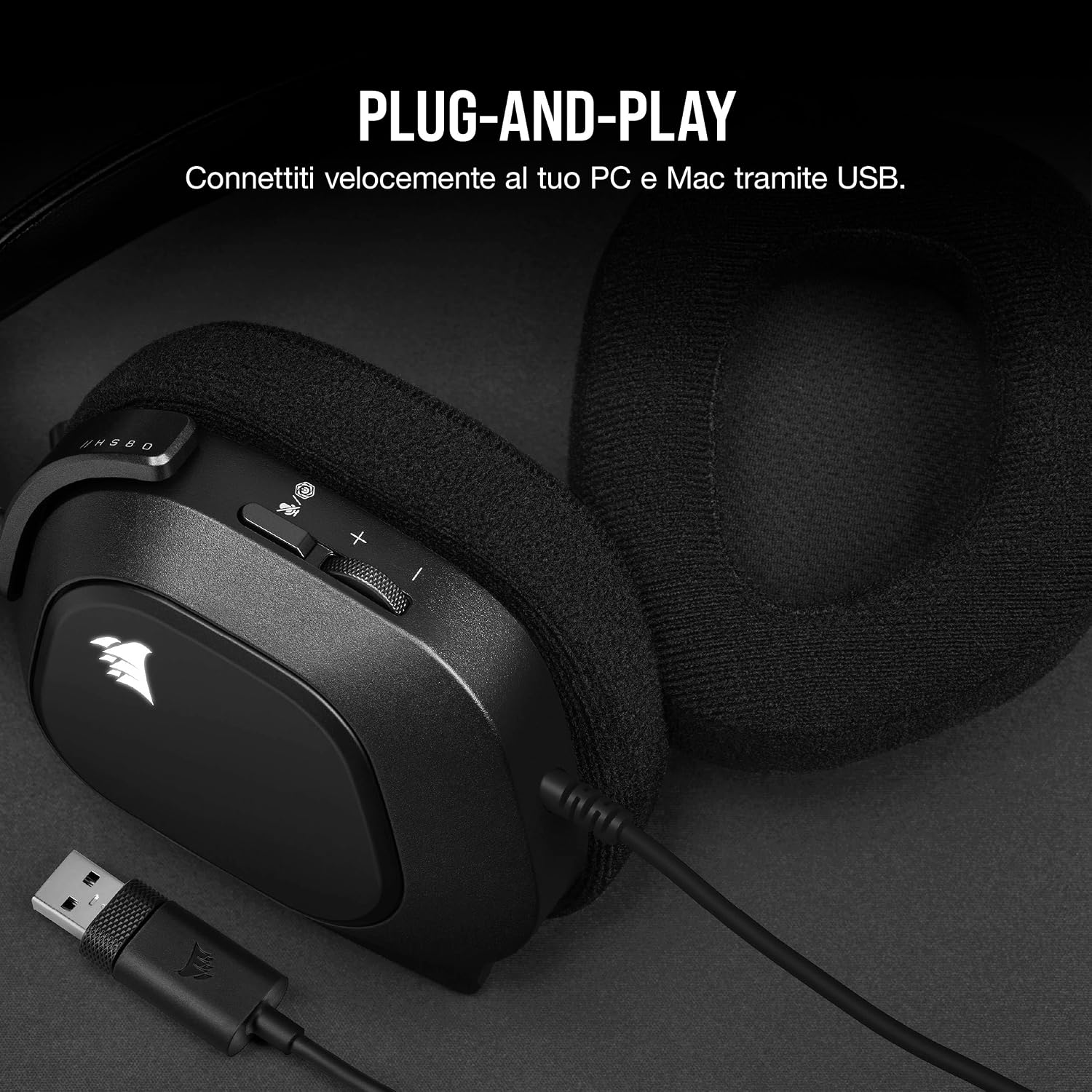 Thumbnail 4 de Corsair HS80 RGB USB cuffie gaming