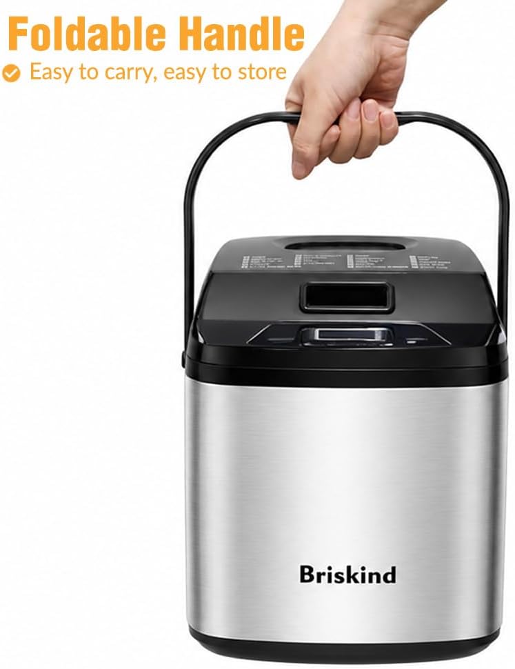 Detalle de Briskind BM8605 Compact Bread Maker, 19 Menus, 1 and 1.5 lb Loaves