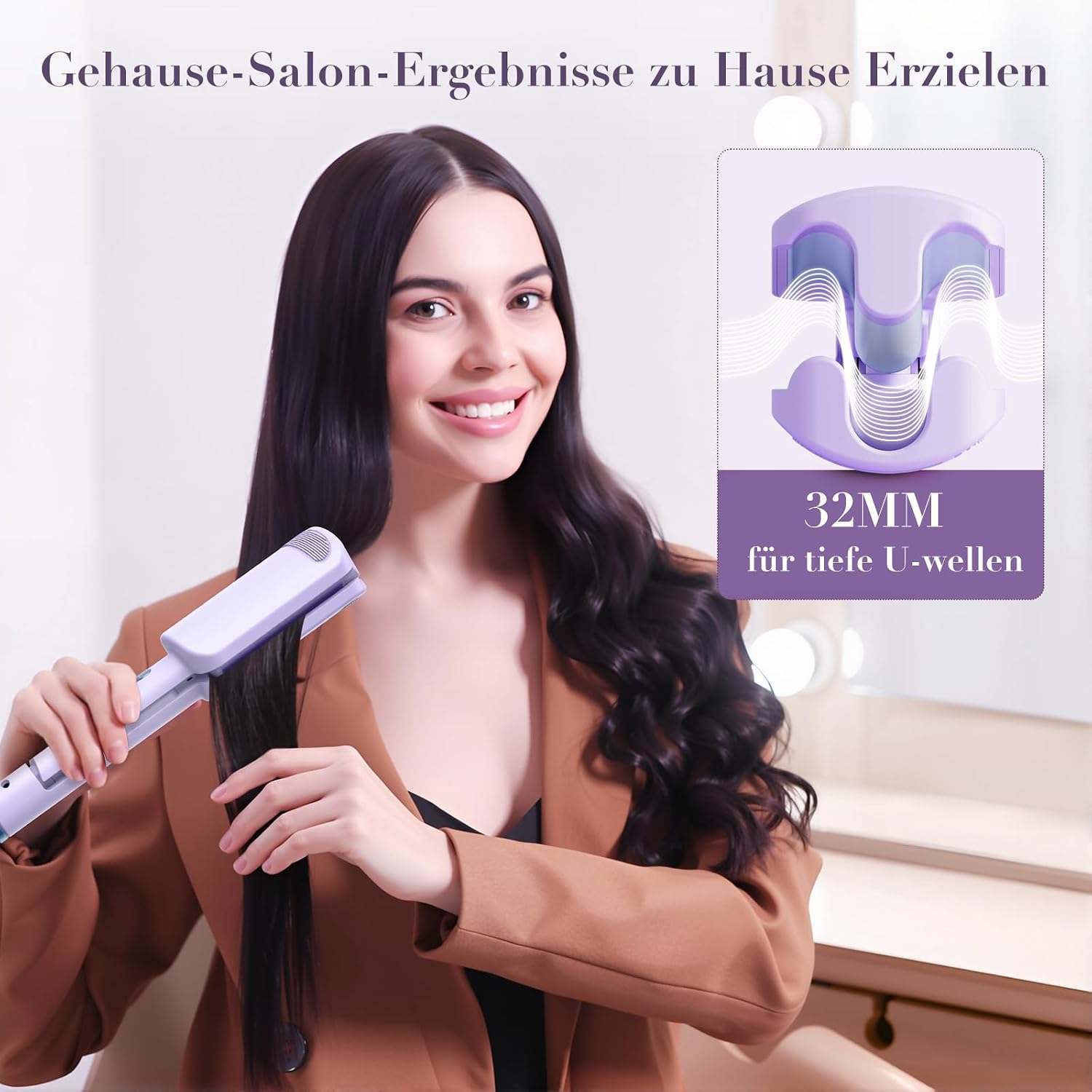 Detalle 2 de AISEELY 32 mm Welleneisen für Beach Waves 💇♀