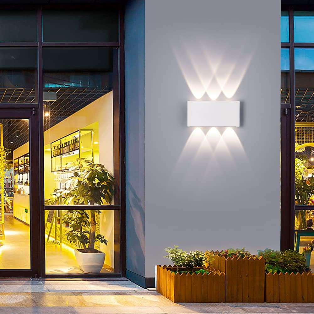 Thumbnail 2 de FUPE 2er-Set Wandlampe Außen/Innen LED Up&Downlight, 12W, 1200lm, IP65, Aluminium, 4500K (weiß)