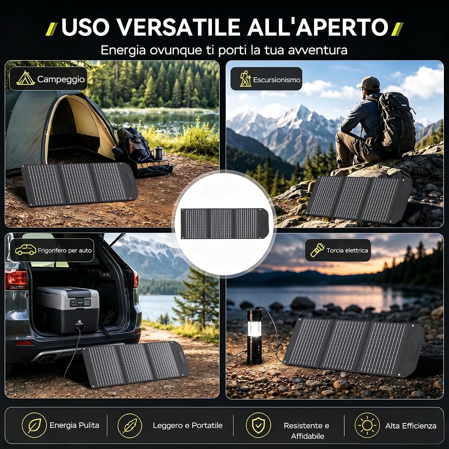 Detalle de MARBERO Pannello Solare Portatile 30W: carica in movimento con uscita versatile e robusto design