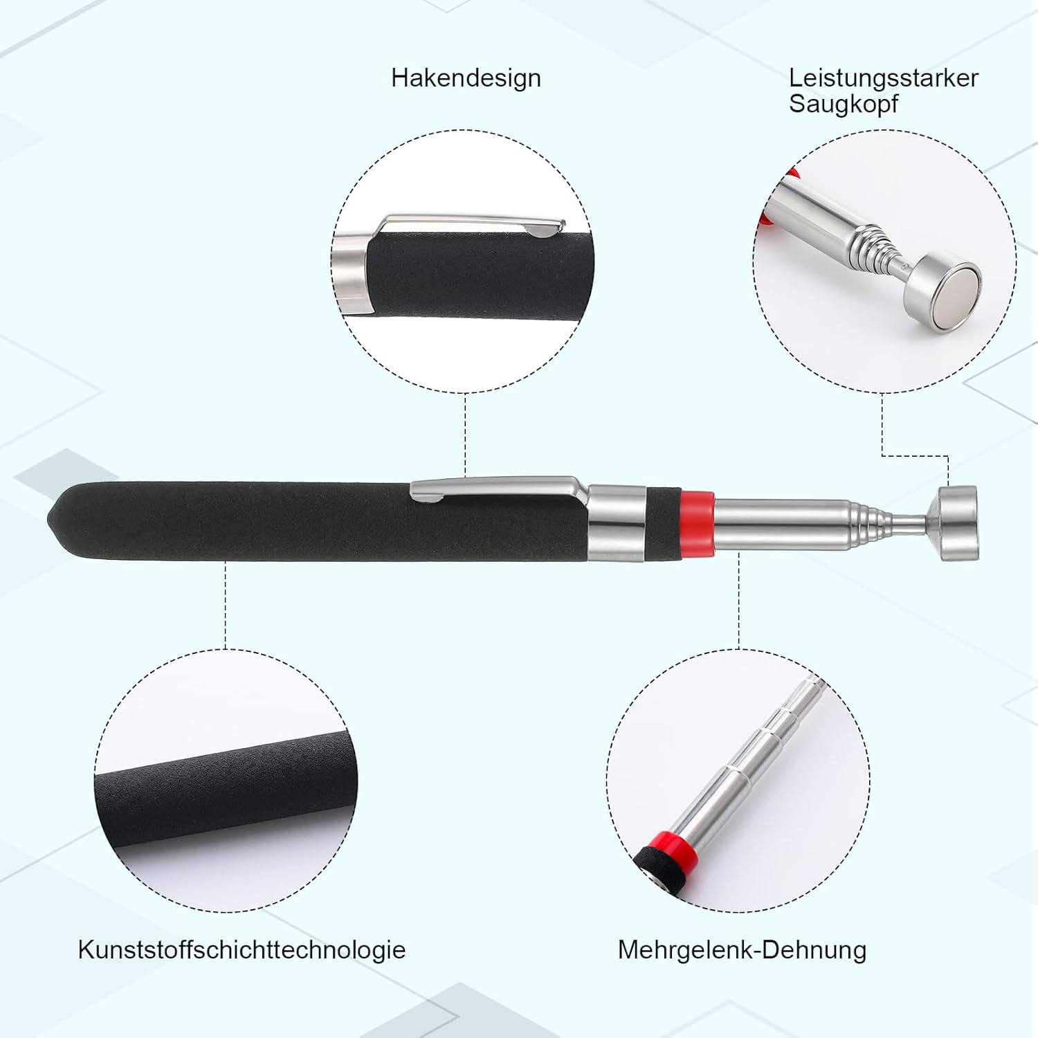 Thumbnail 3 de saerryor 3-Pack Telescopic Magnetic Pickup Tools with Pocket Clip – Flexible, Extendable Retrieval Set
