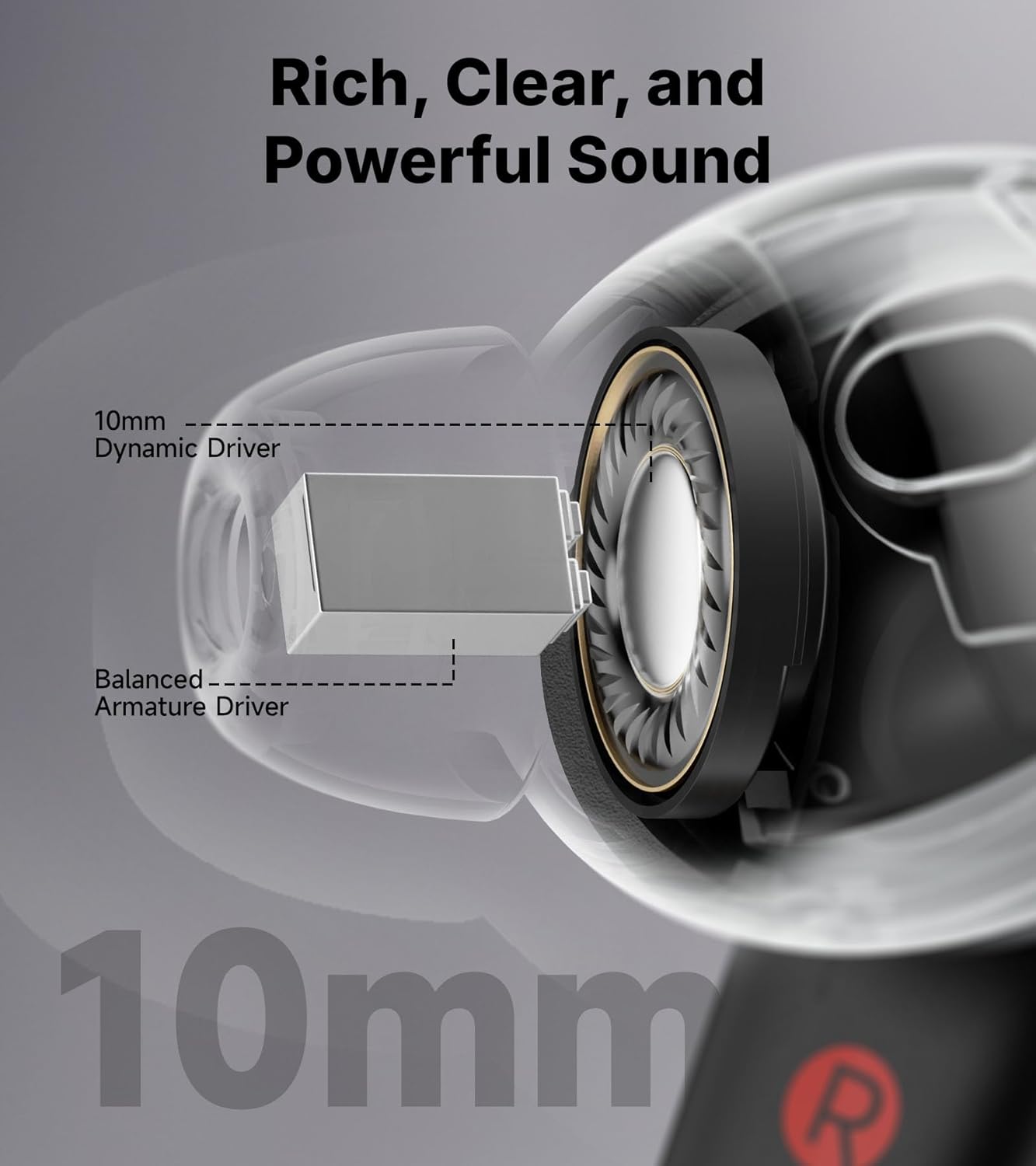 Detalle de Edifier NeoBuds Plus: -48dB Hybrid ANC, Hi-Res Sound, 6‑mic AI Calls