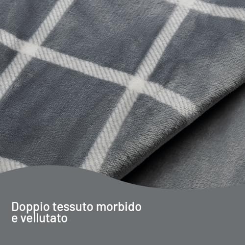 Detalle 1 de Imetec CaldoPlaid Velvet Square, coperta riscaldante 150x95 cm con 6 temperature e timer