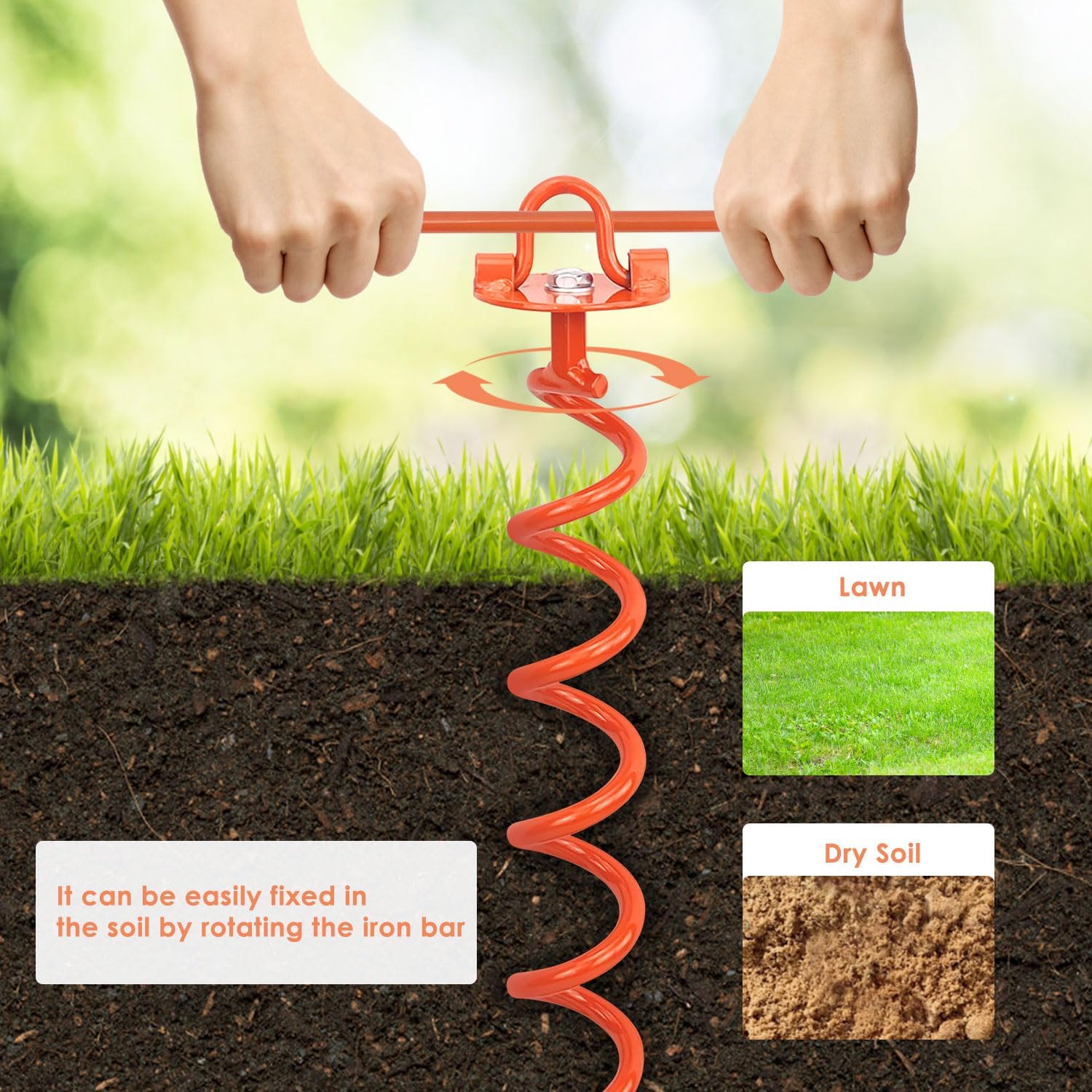 Detalle 2 de MIXXIDEA Ground Anchor, 17.5-Inch