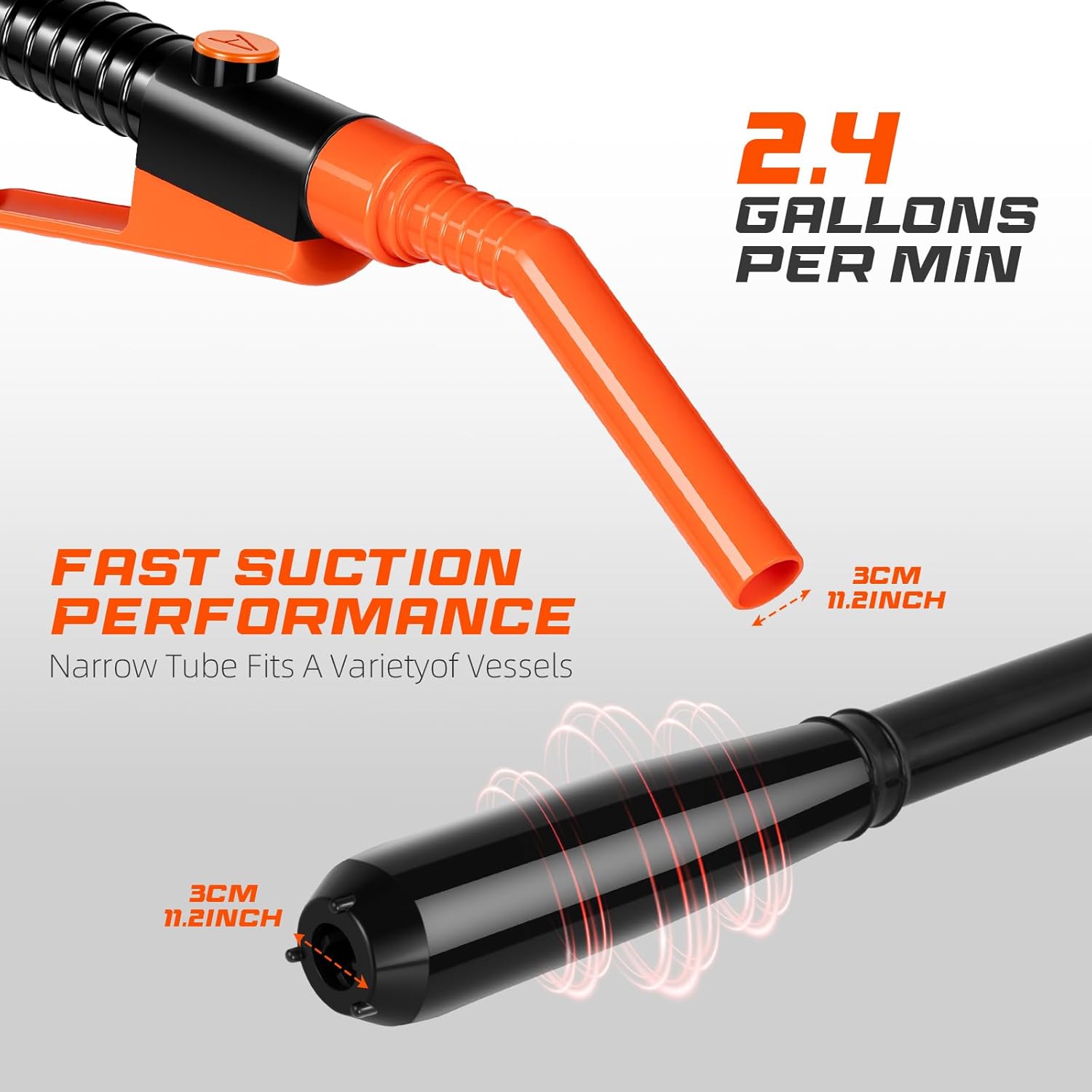 Detalle de BestCosy Automatic Electric Fuel Transfer Pump Siphon Pump (2.8 GPM) for Gas, Diesel, Kerosene & Water